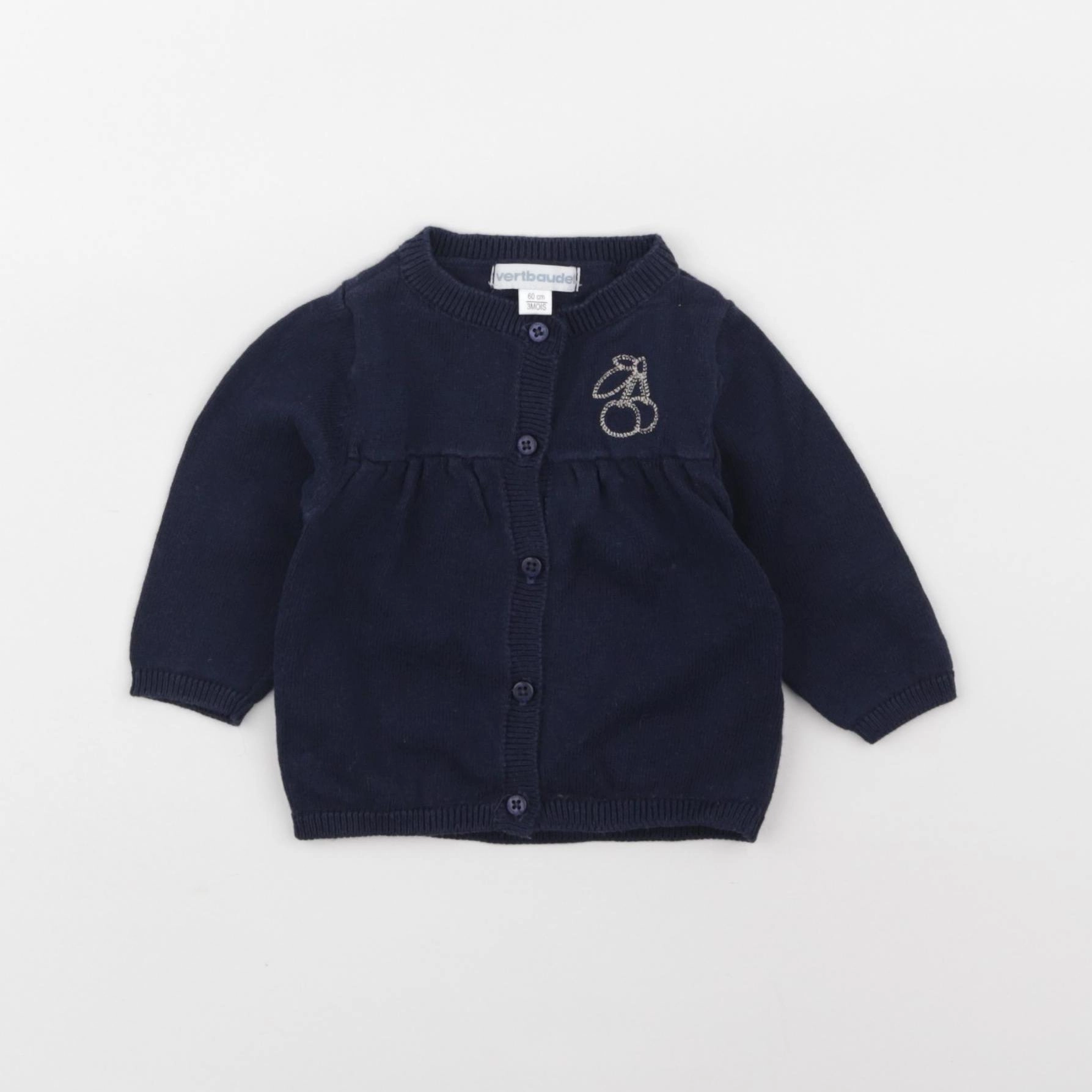 Vertbaudet - gilet bleu - 3 mois