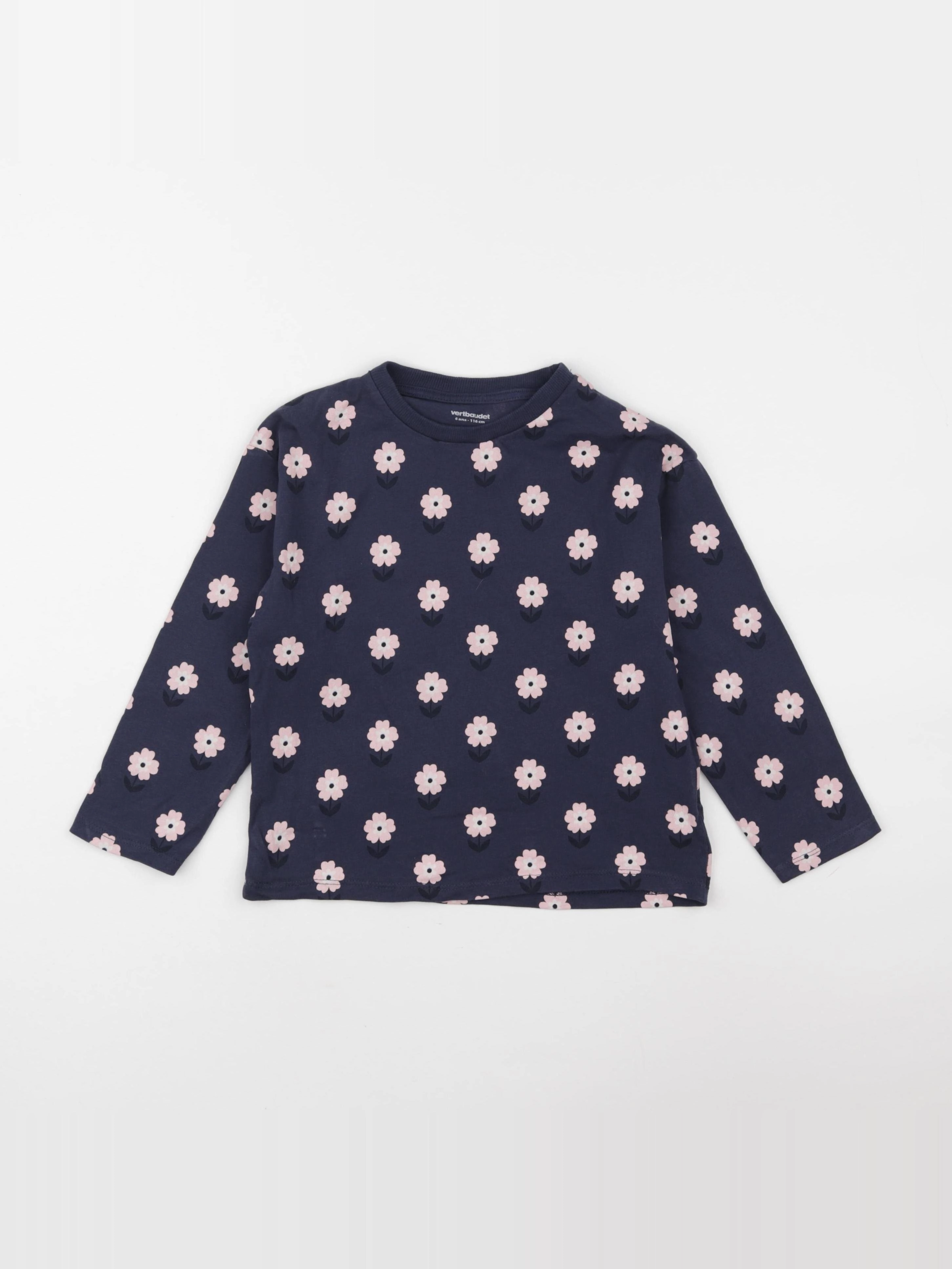 Vertbaudet - tee-shirt bleu, rose - 6 ans