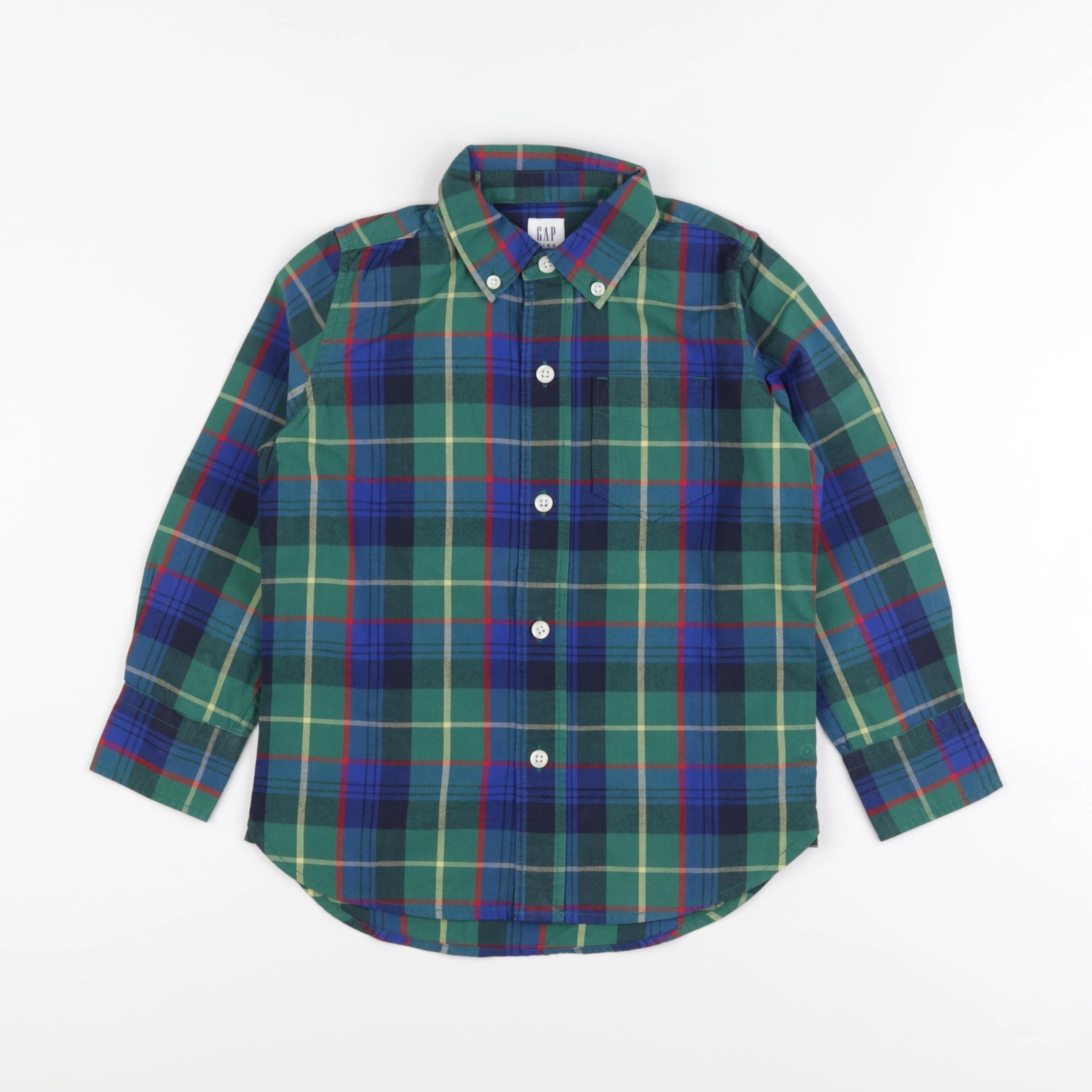 GAP - chemise bleu, vert - 4/5 ans