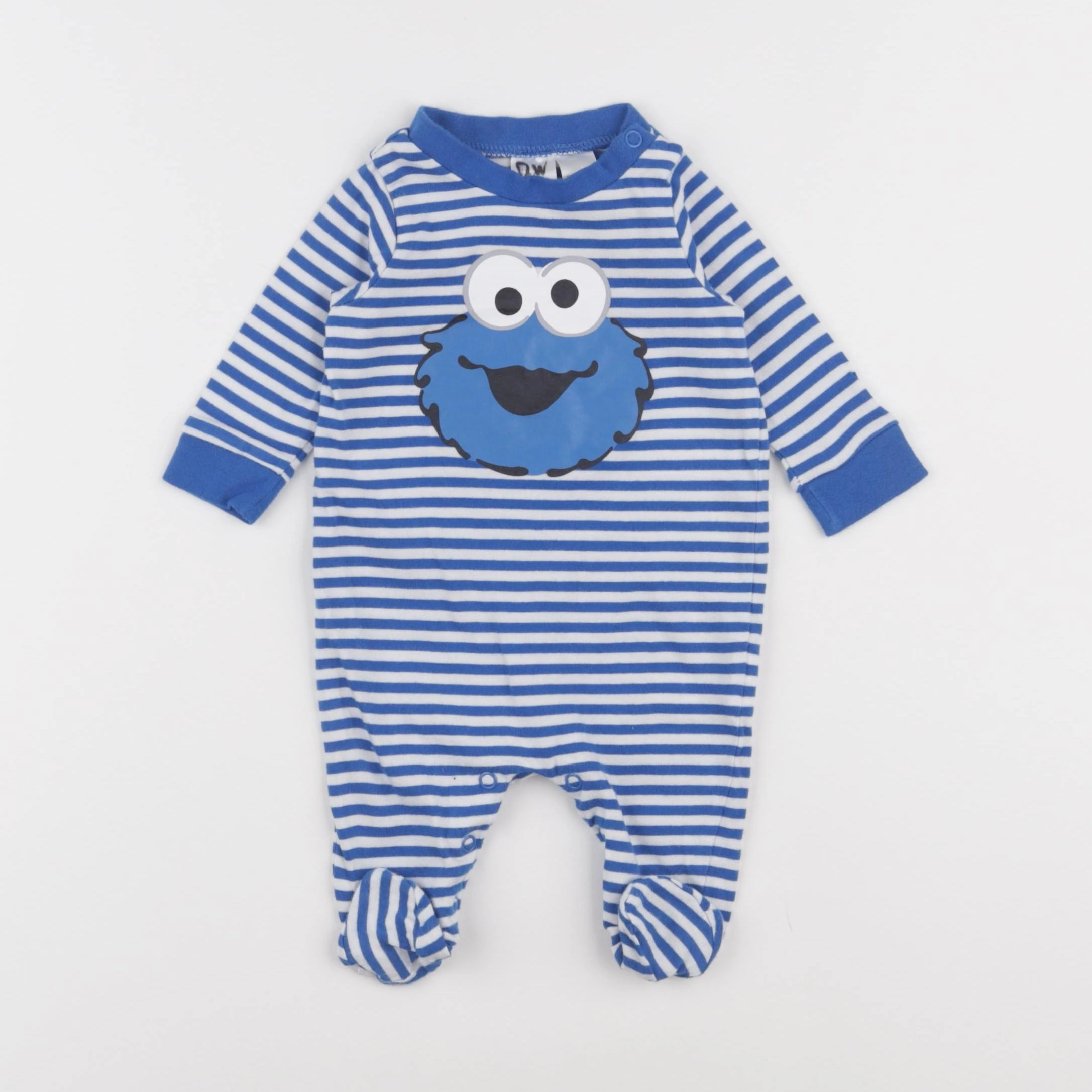 H&M - pyjama coton bleu, blanc - 0/1 mois