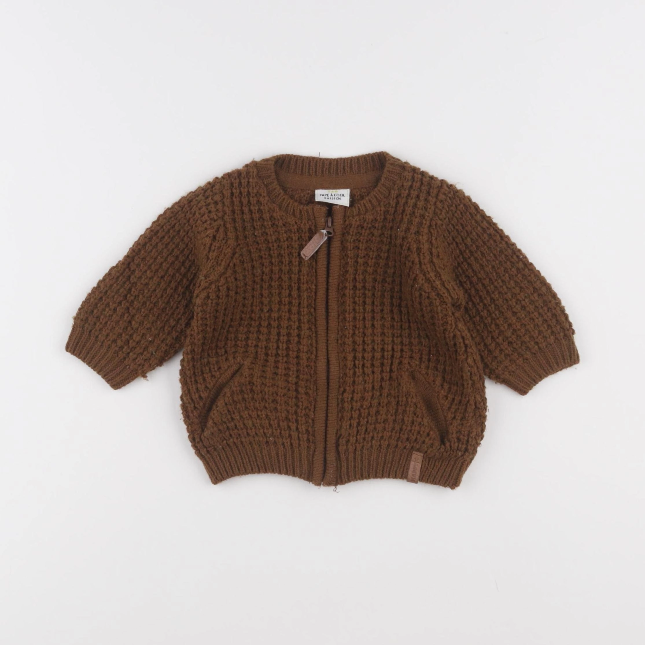 Tape à l'oeil - gilet marron - 3 mois