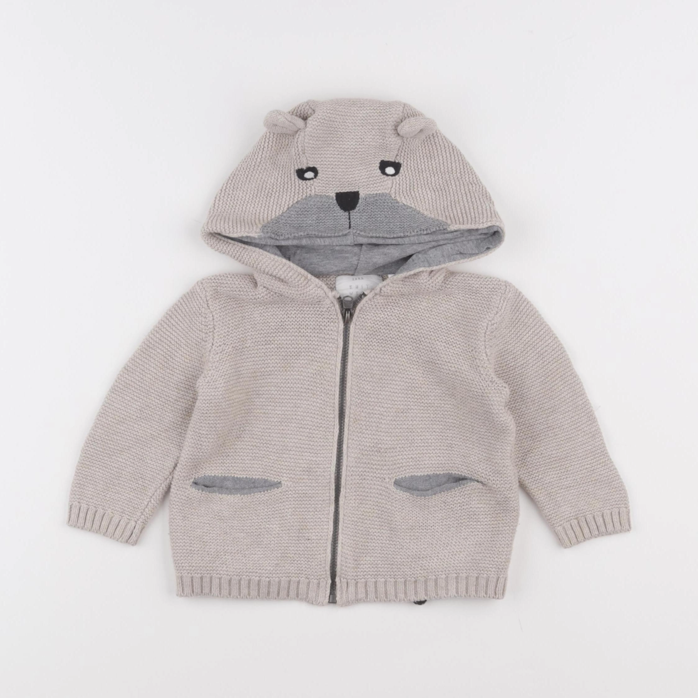 Zara - gilet beige - 6/9 mois