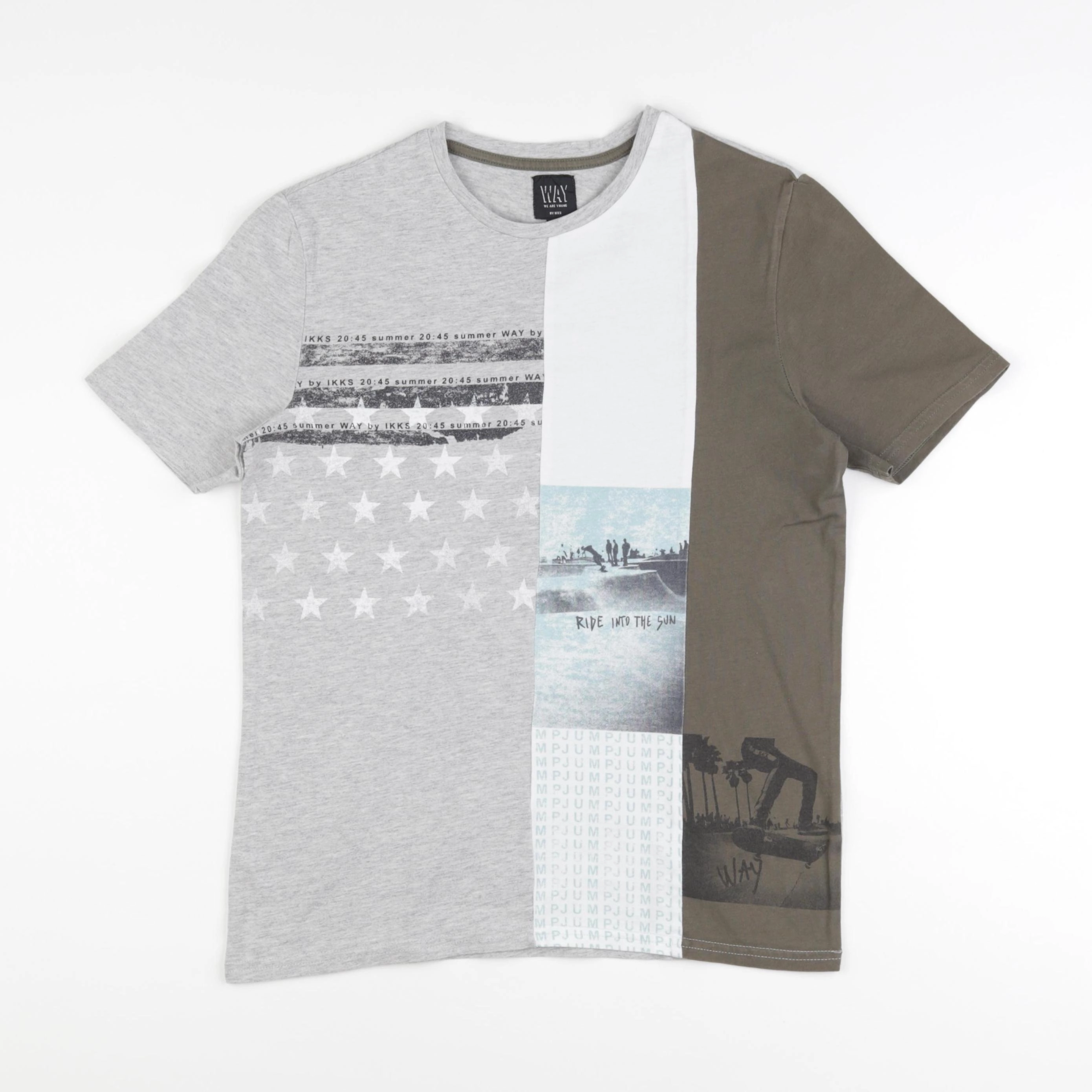 IKKS - tee-shirt blanc, gris - 14 ans