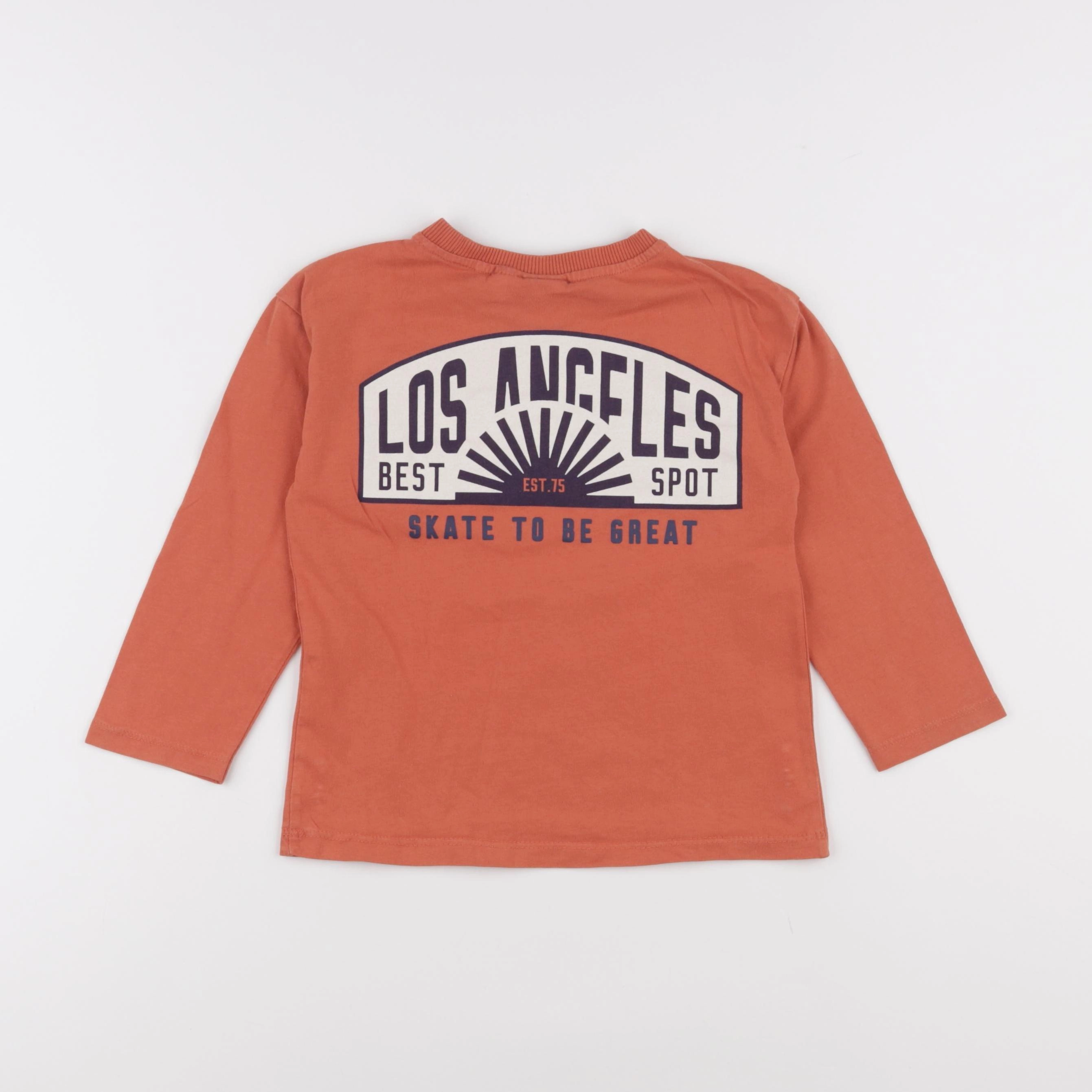 Zara - tee-shirt orange - 2/3 ans