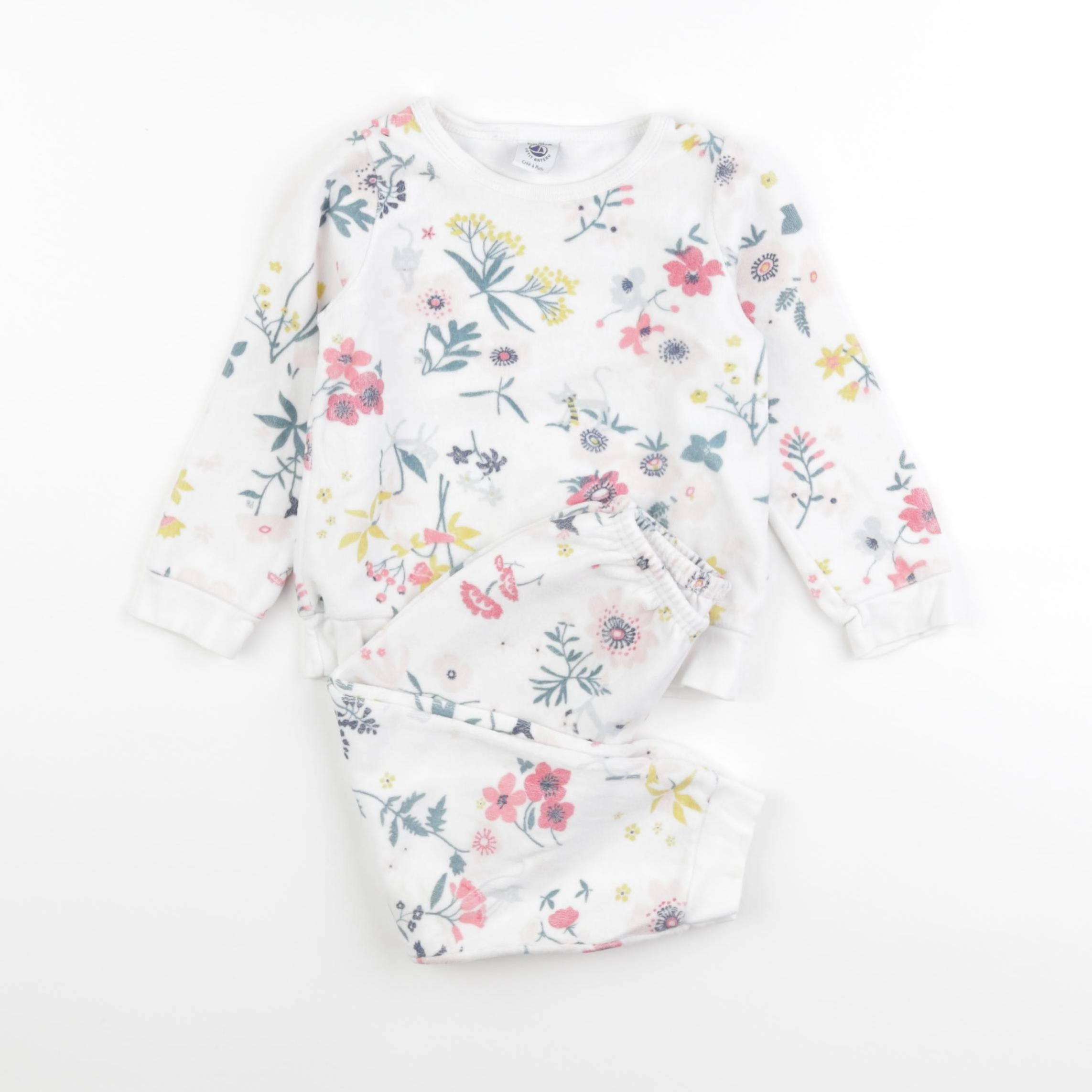 Petit Bateau - pyjama velours multicolore - 3 ans