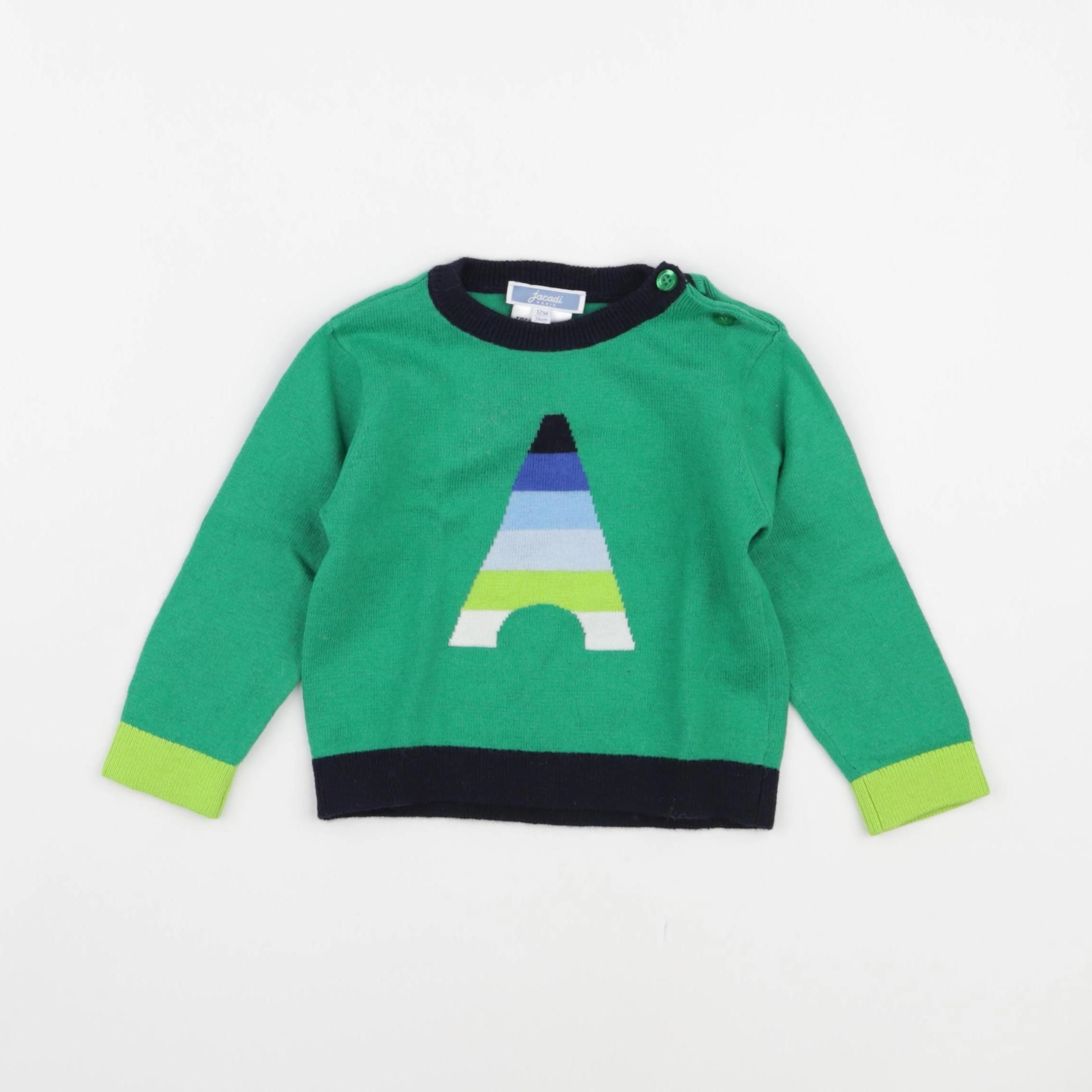 Jacadi - pull vert - 12 mois