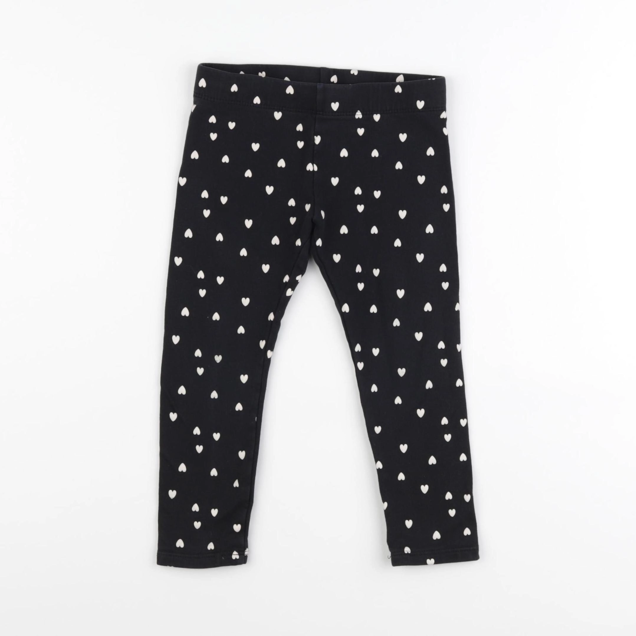 H&M - legging doublé noir - 2/3 ans