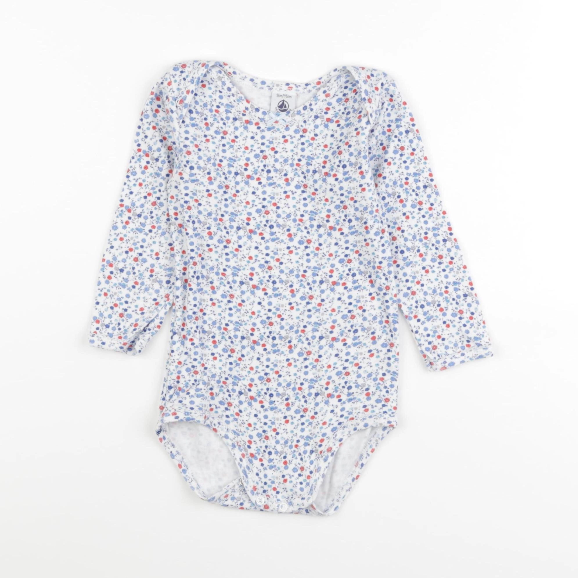 Petit Bateau - body bleu - 36 mois