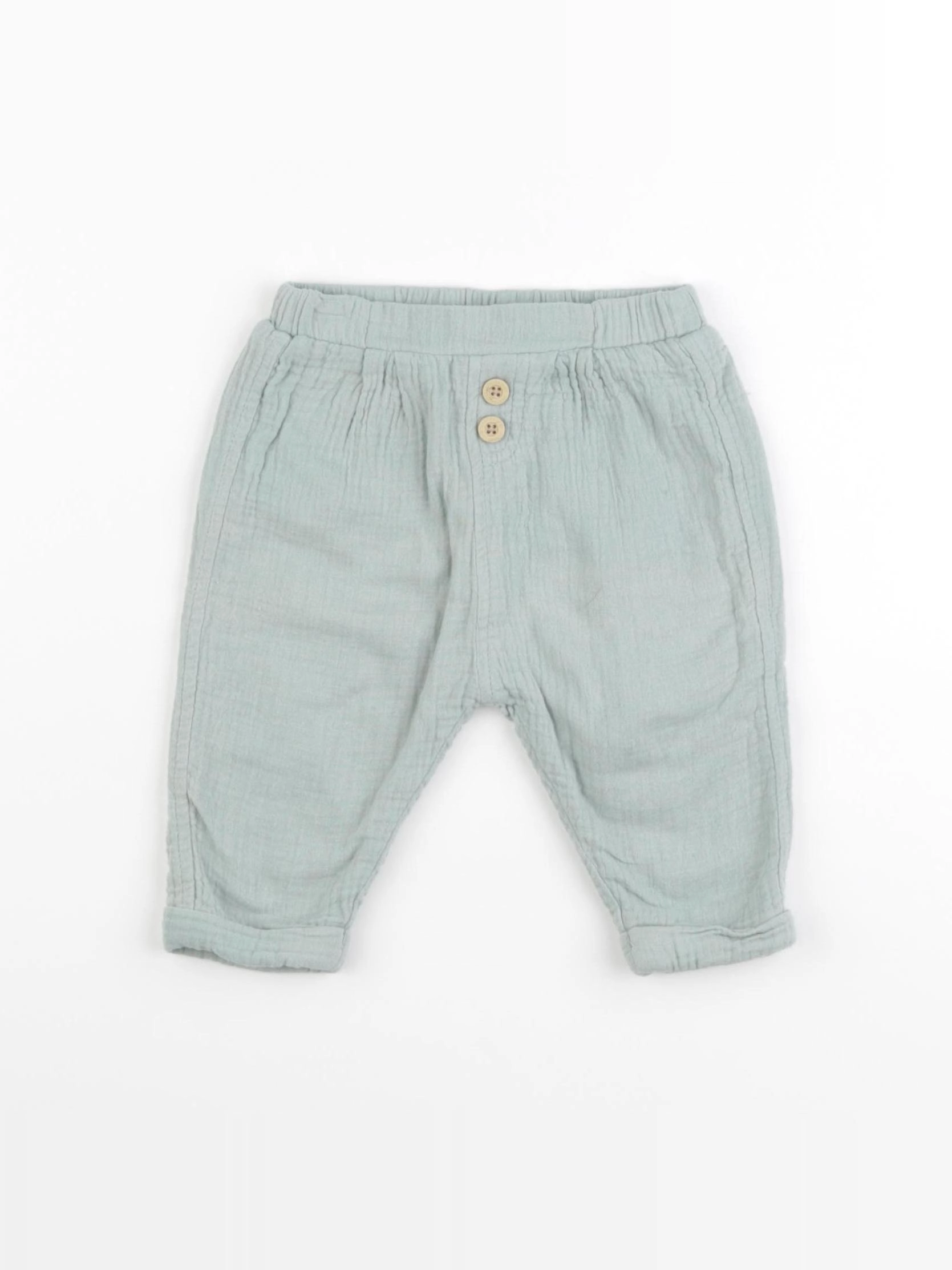 Vertbaudet - pantalon vert - 9 mois