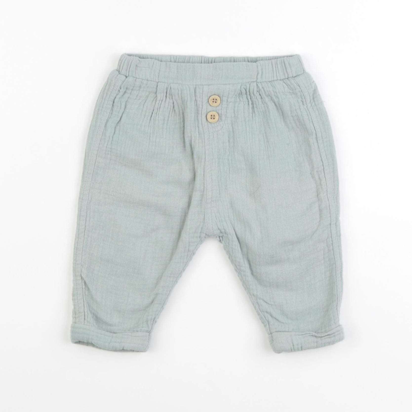 Vertbaudet - pantalon vert - 9 mois