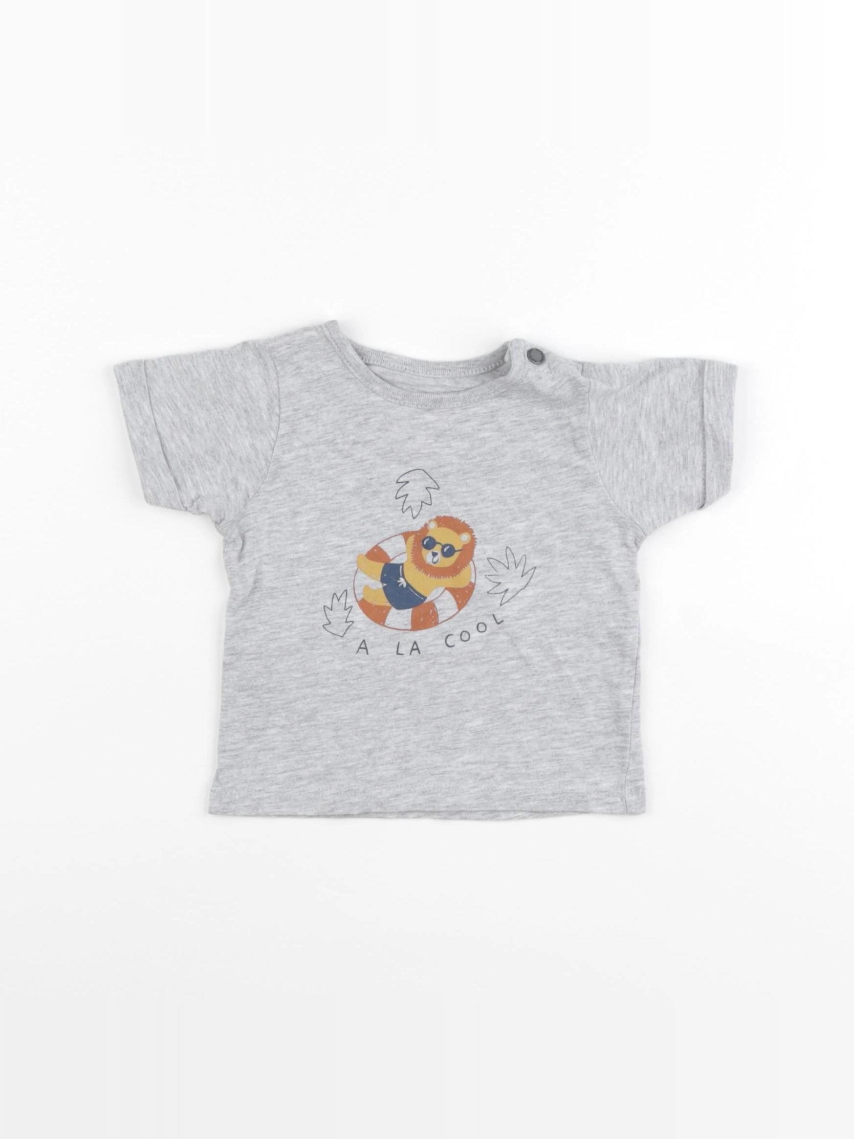 Vertbaudet - tee-shirt gris - 6 mois