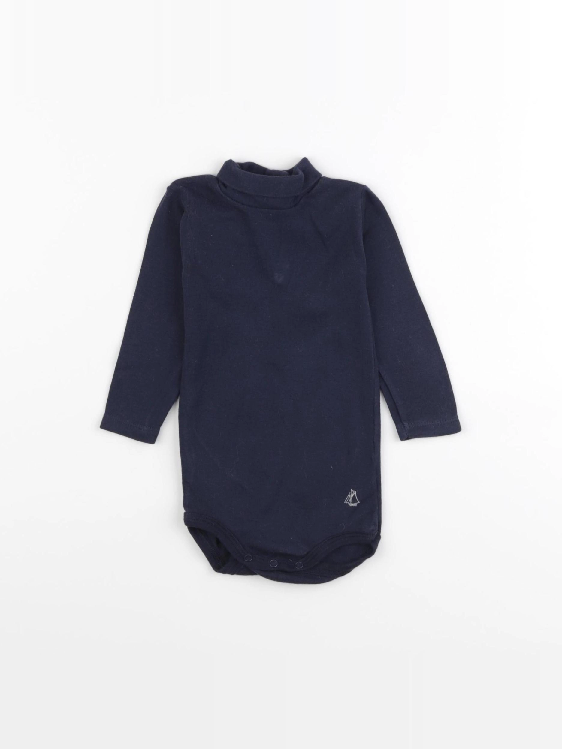 Petit Bateau - body à col bleu - 6 mois