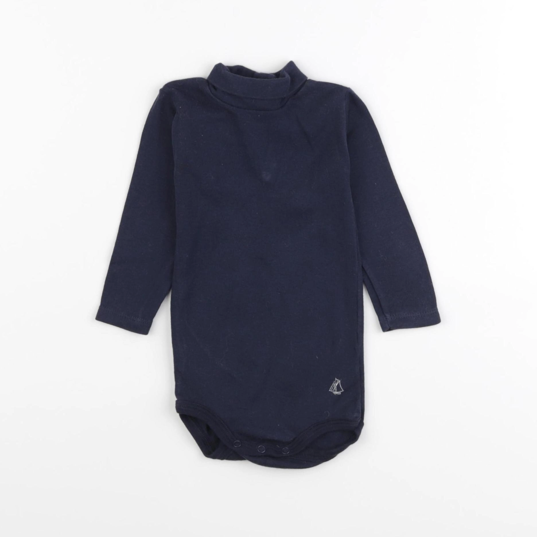 Petit Bateau - body à col bleu - 6 mois