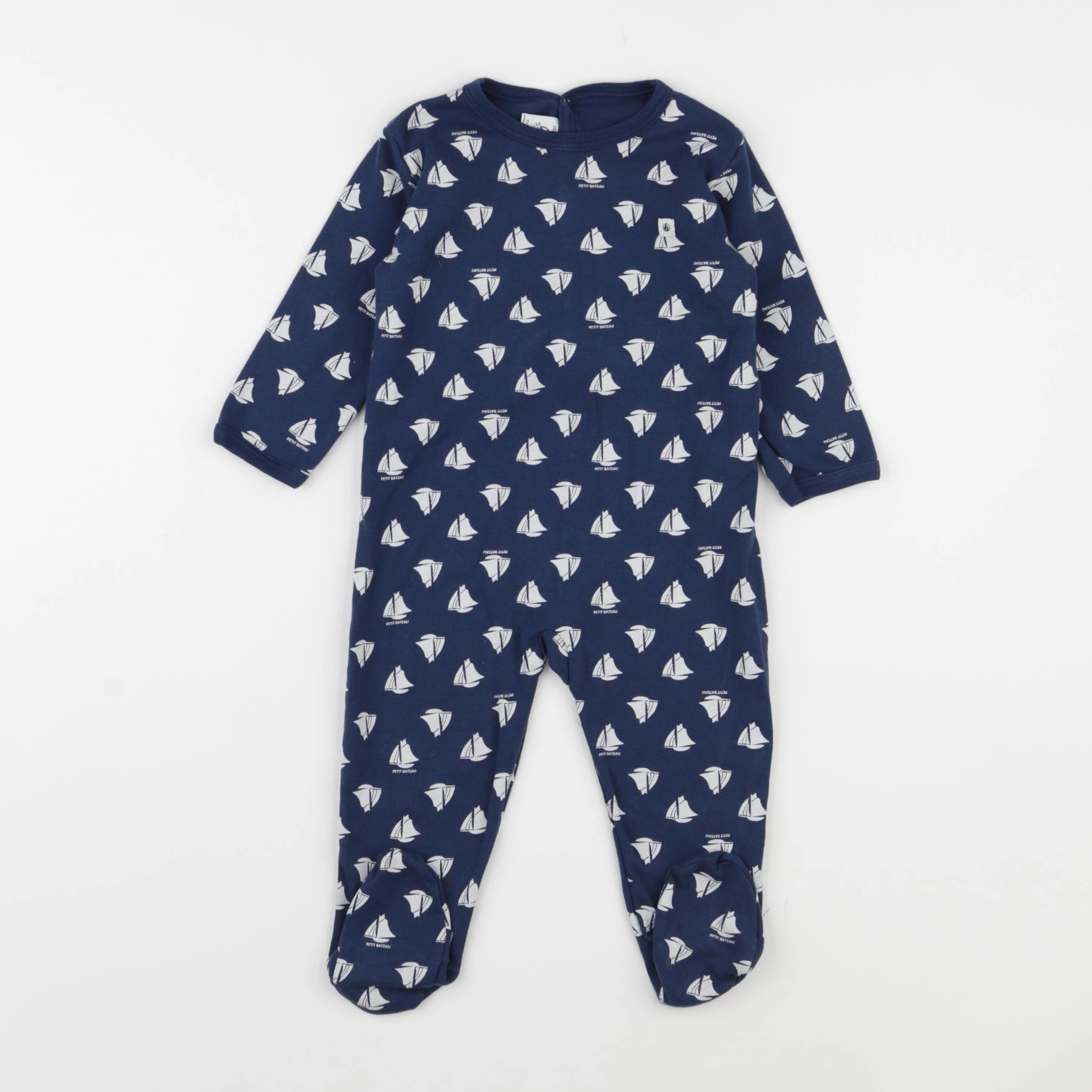 Petit Bateau - pyjama coton bleu - 18 mois