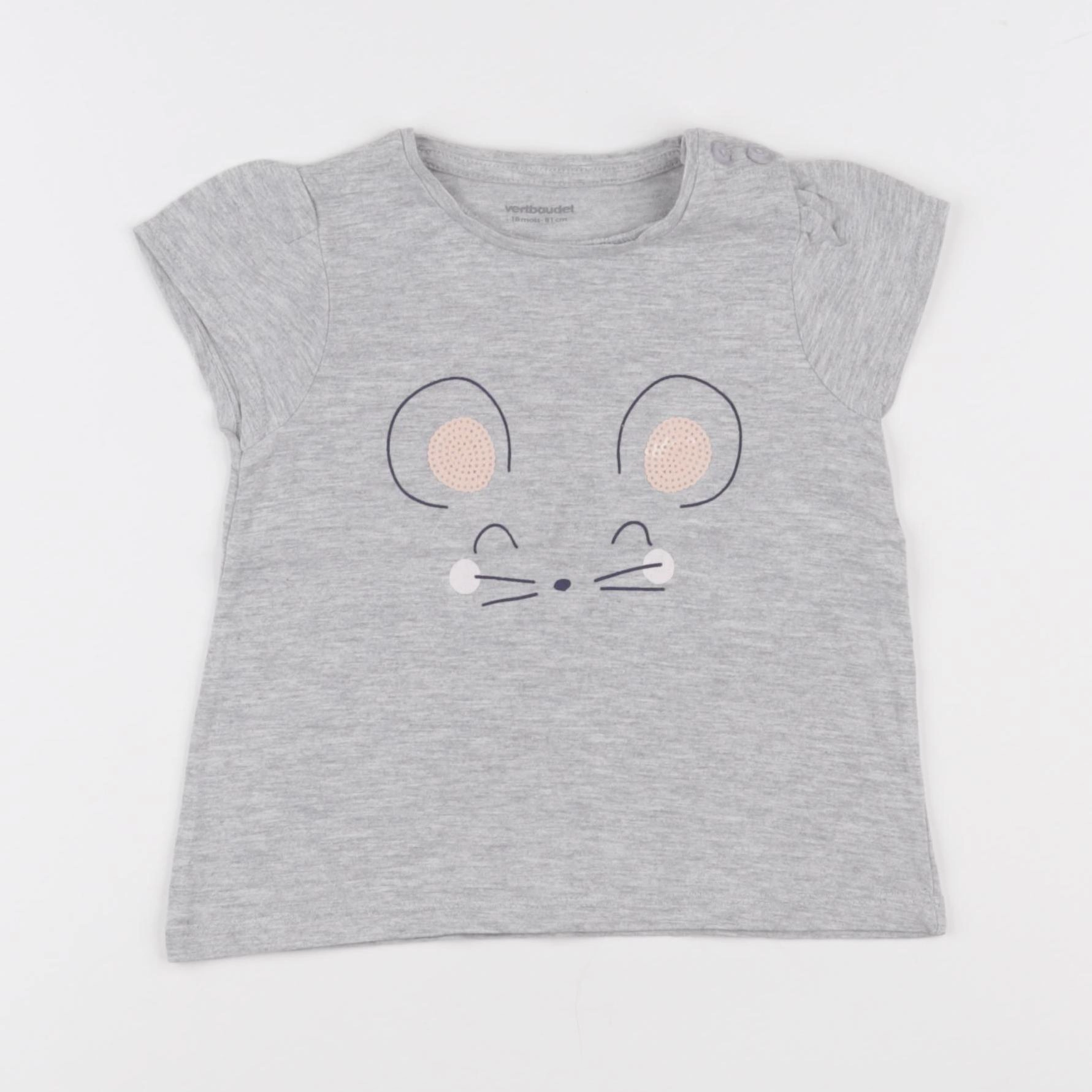 Vertbaudet - tee-shirt gris - 18 mois