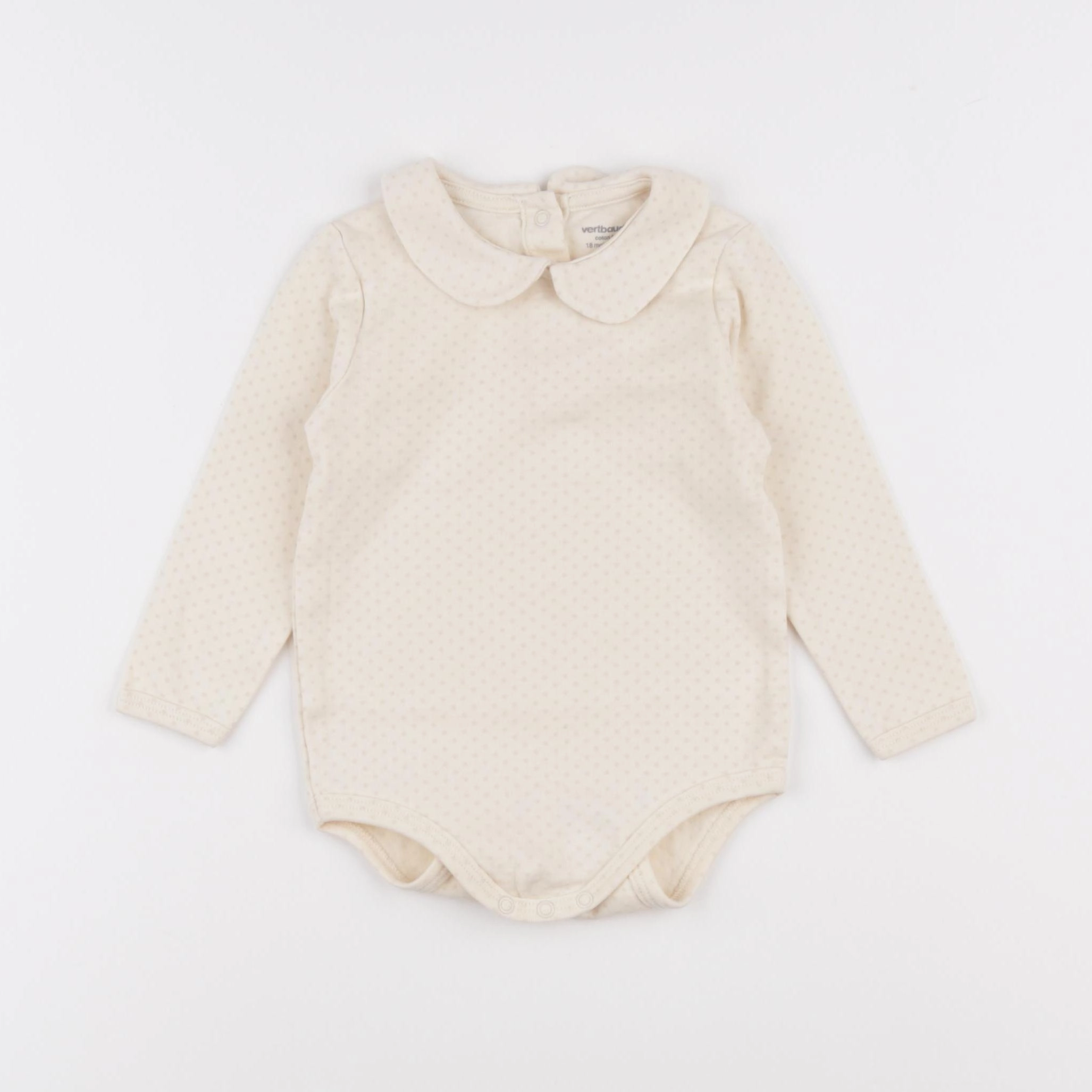 Vertbaudet - body à col beige - 18 mois