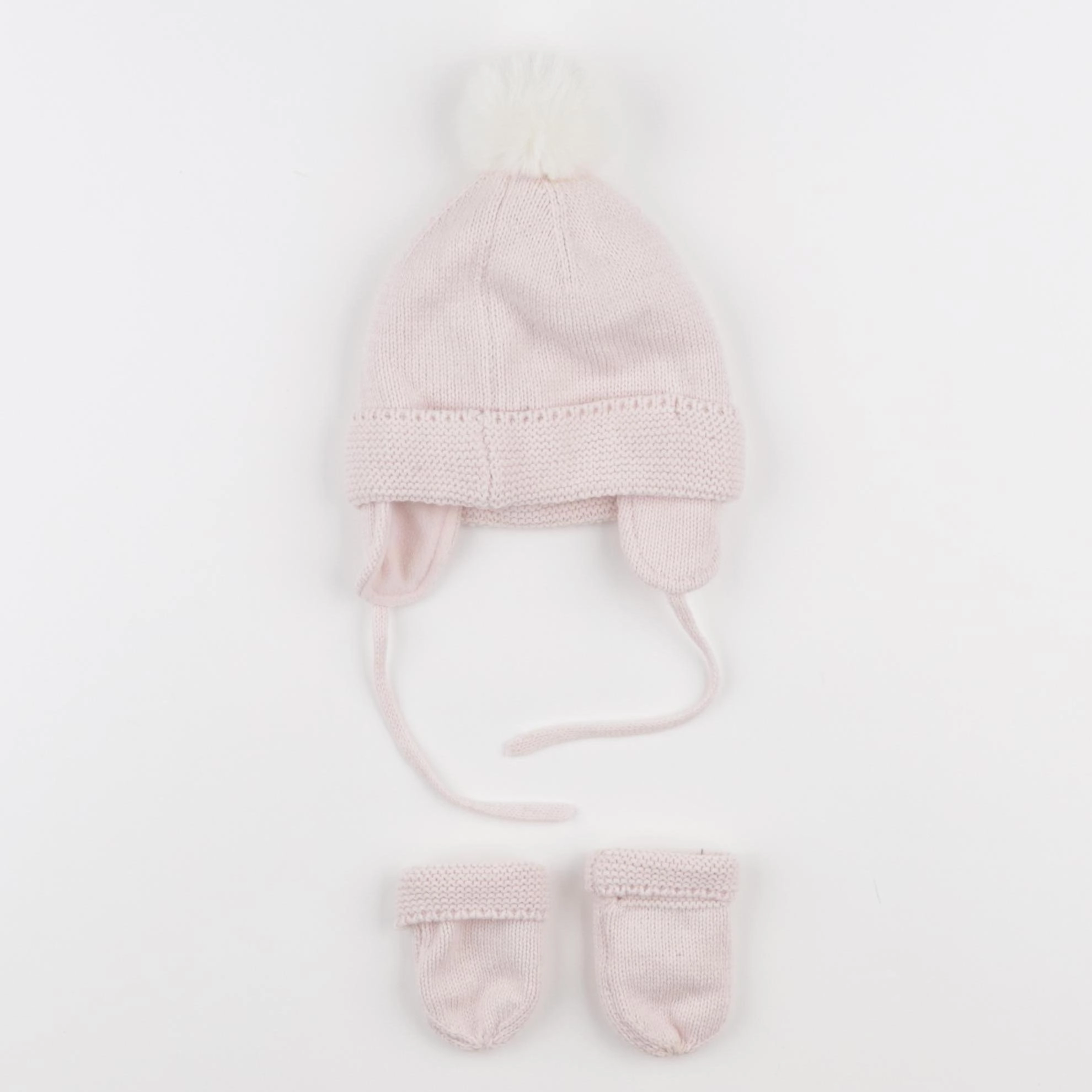 Vertbaudet - ensemble bonnet/moufles rose - 3/6 mois
