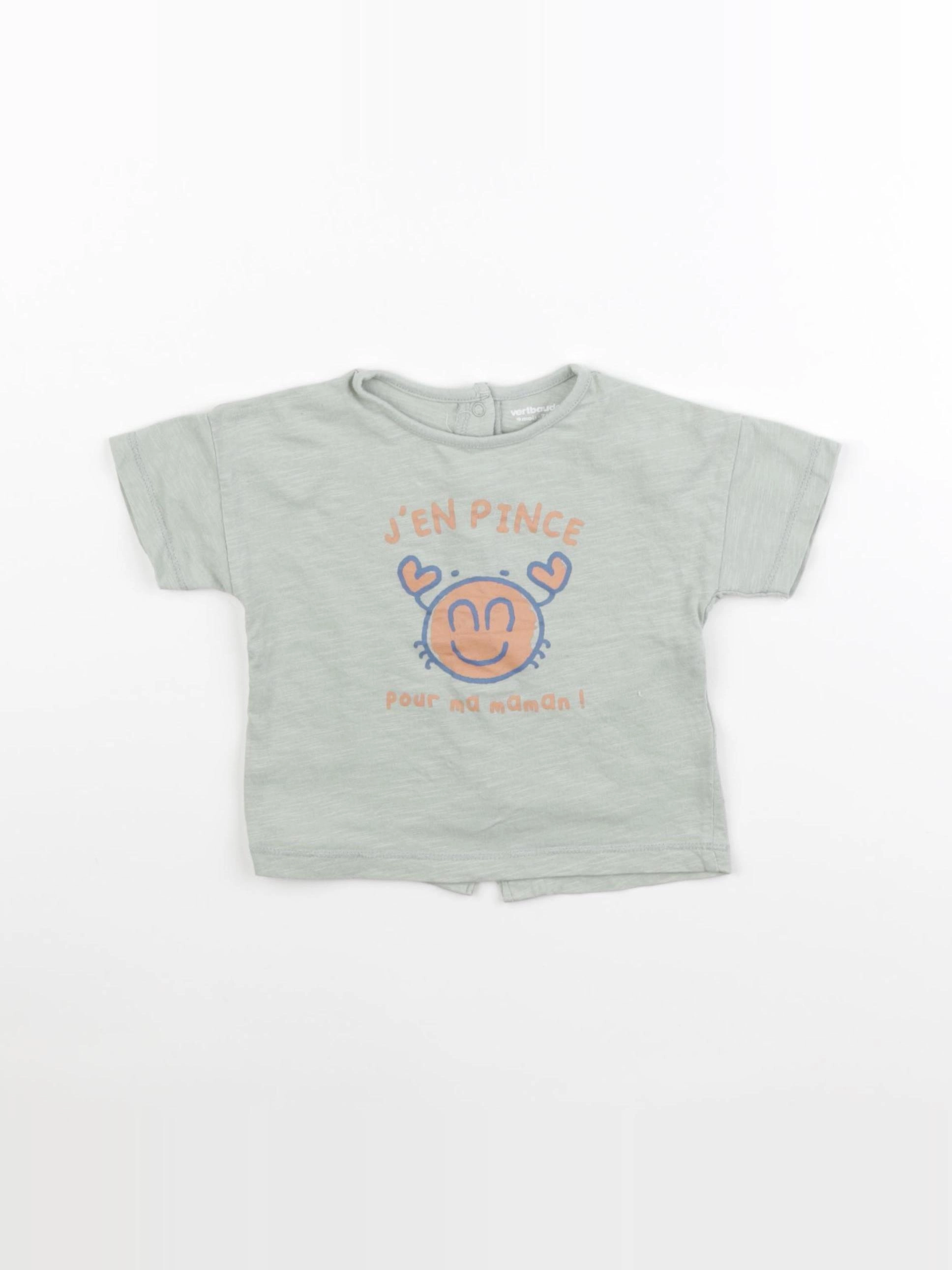 Vertbaudet - tee-shirt vert - 9 mois