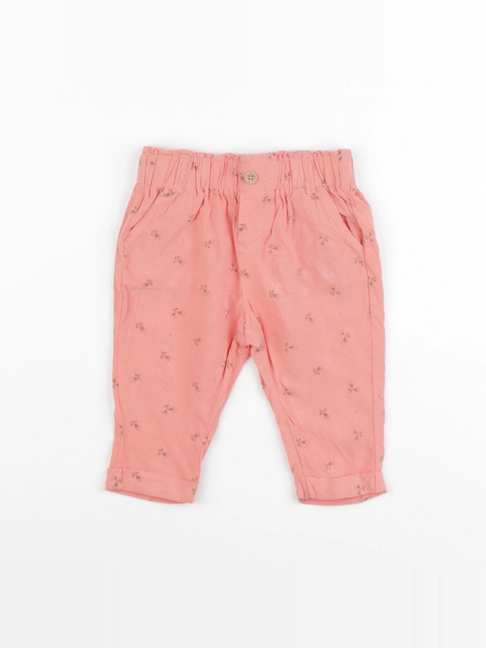 Vertbaudet - pantalon orange - 9 mois