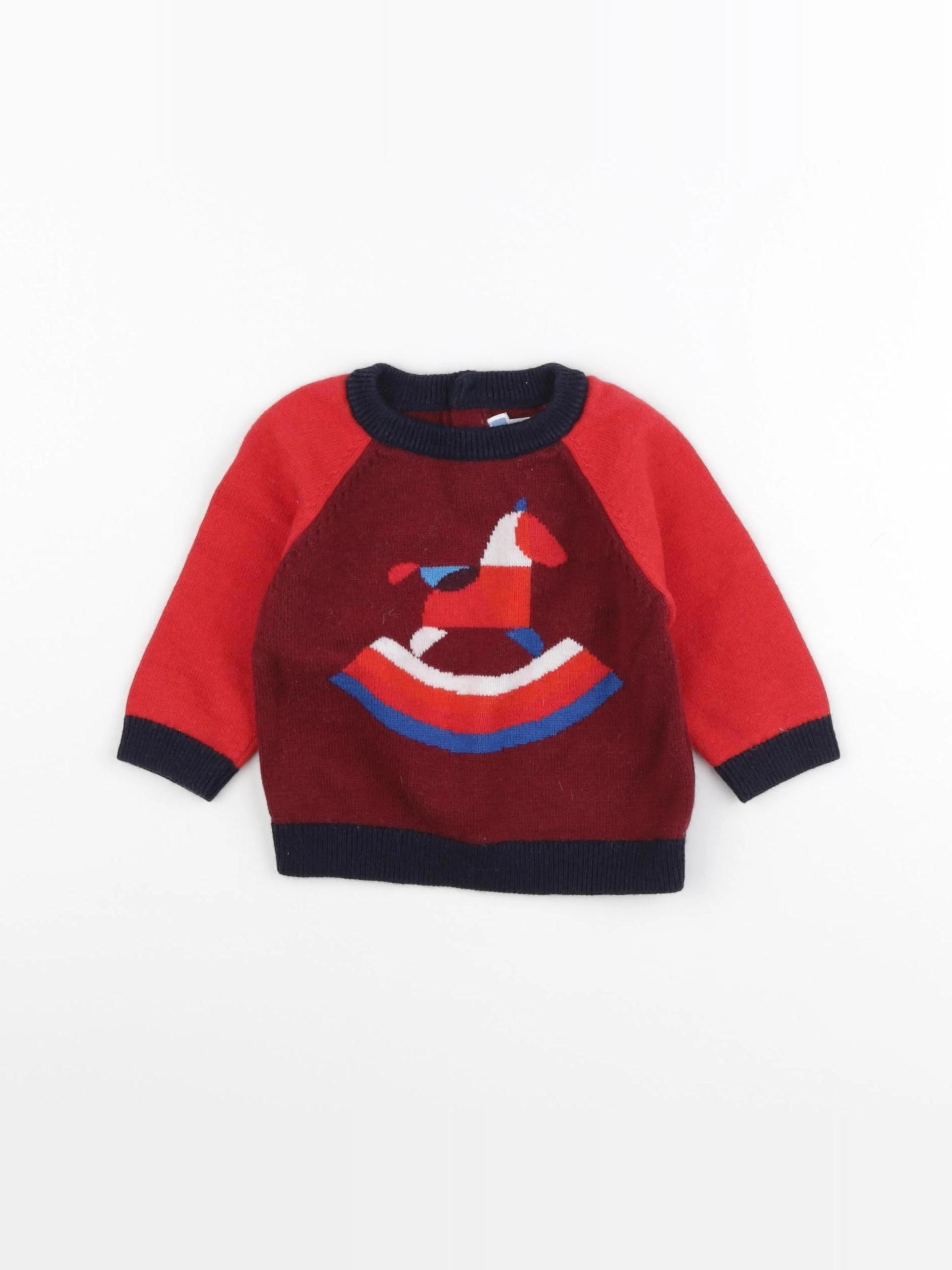Jacadi - pull rouge - 6 mois
