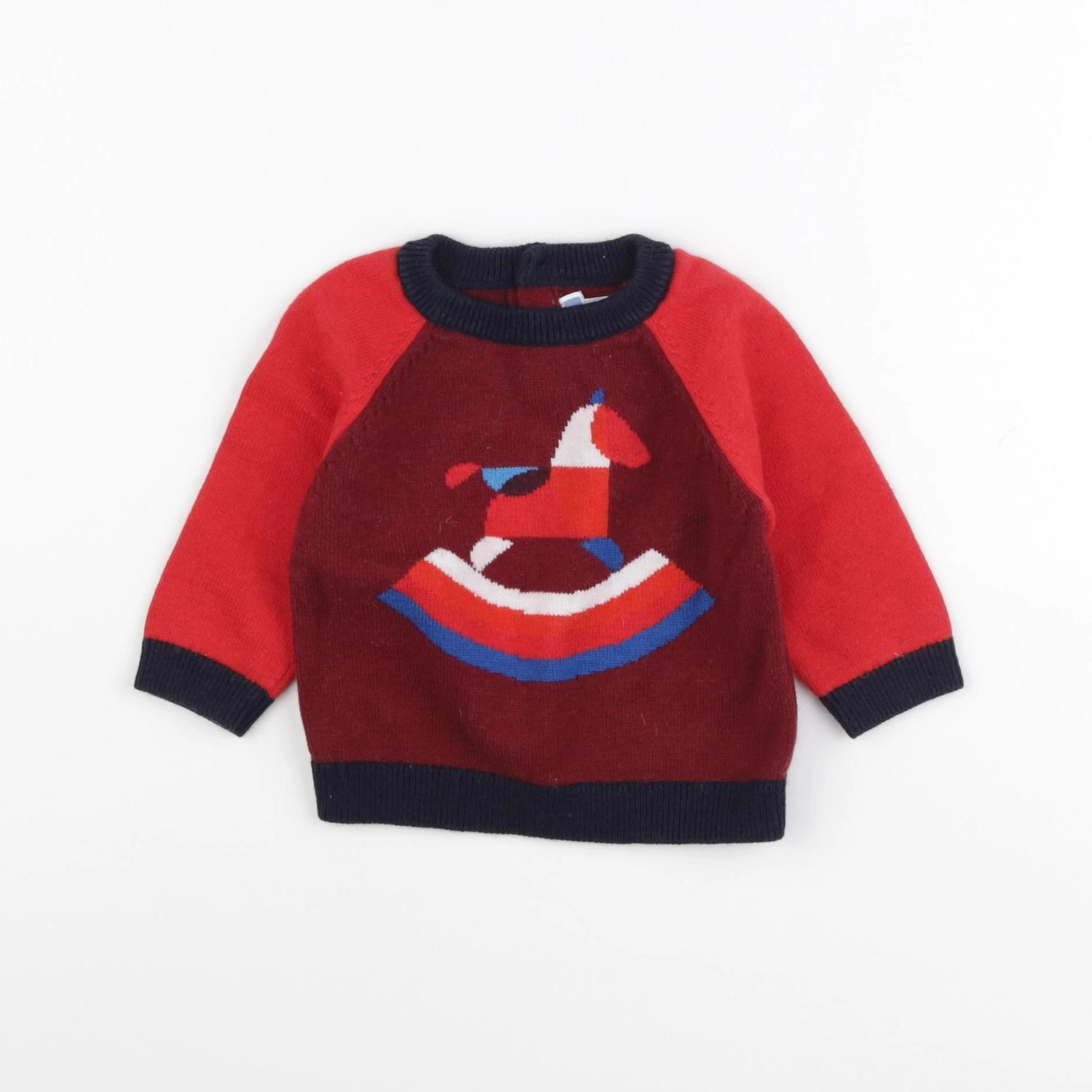 Jacadi - pull rouge - 6 mois