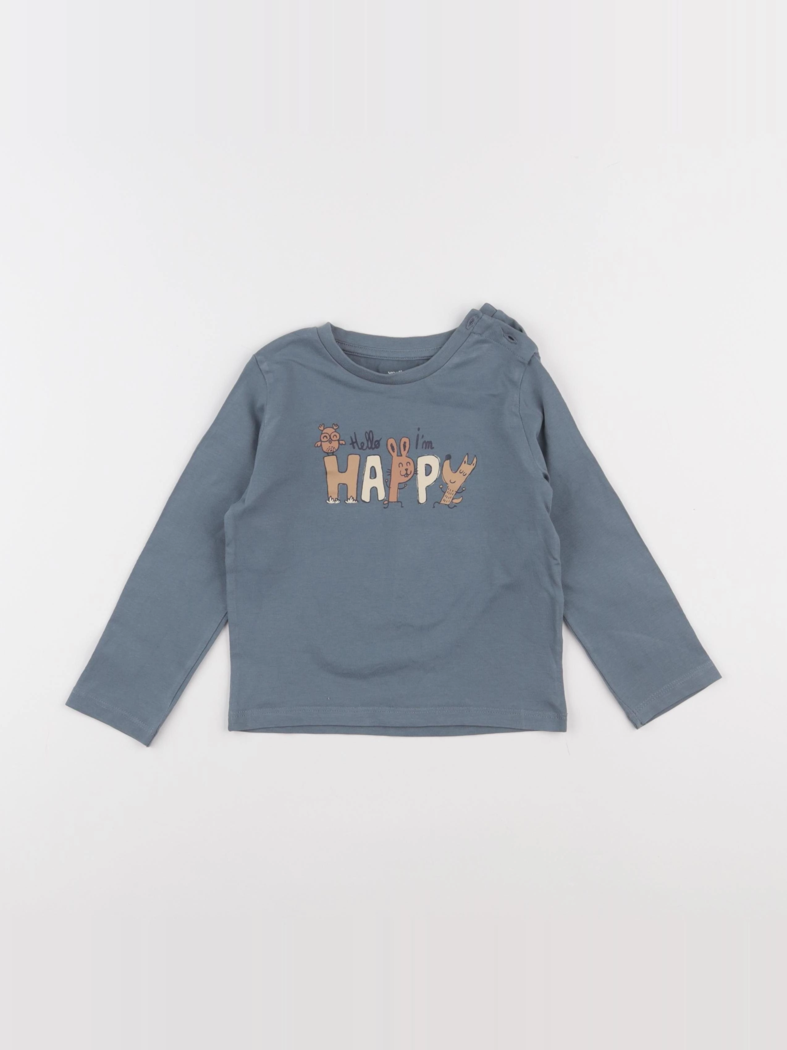 Vertbaudet - tee-shirt bleu - 24 mois