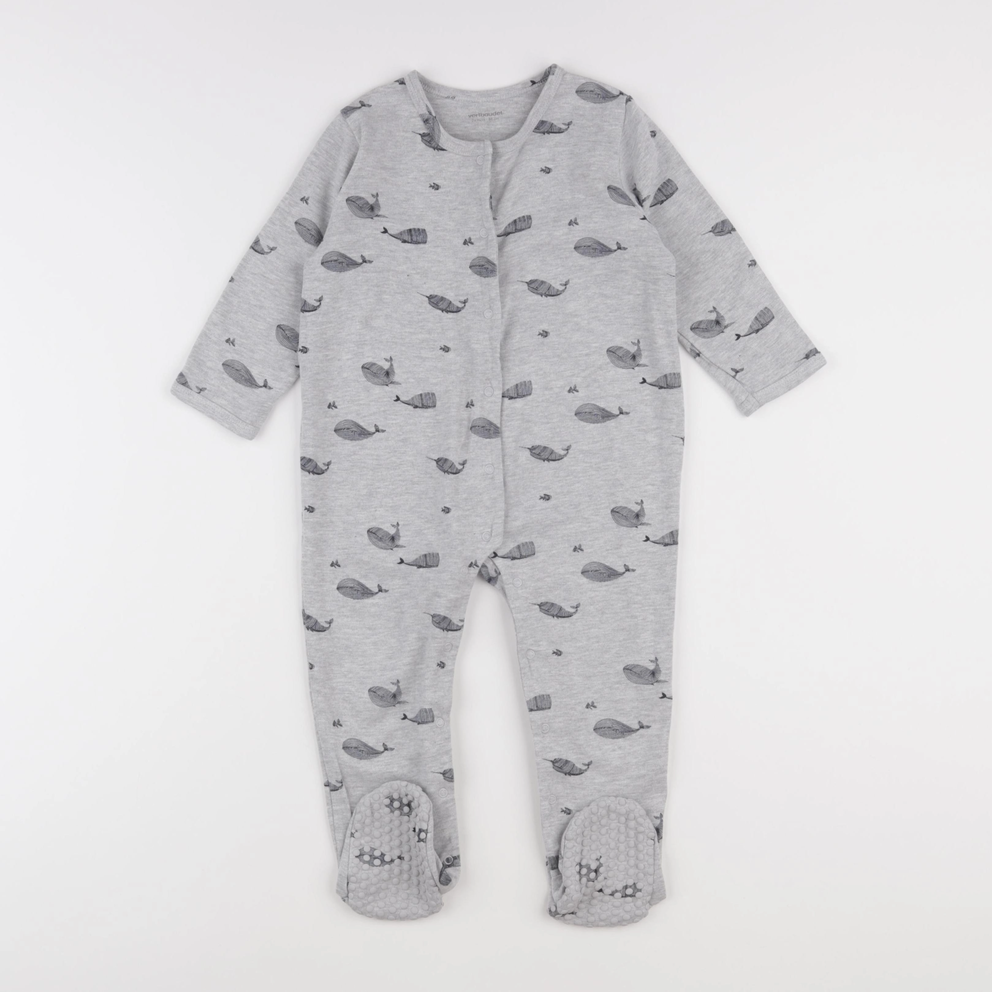 Vertbaudet - pyjama coton gris - 24 mois