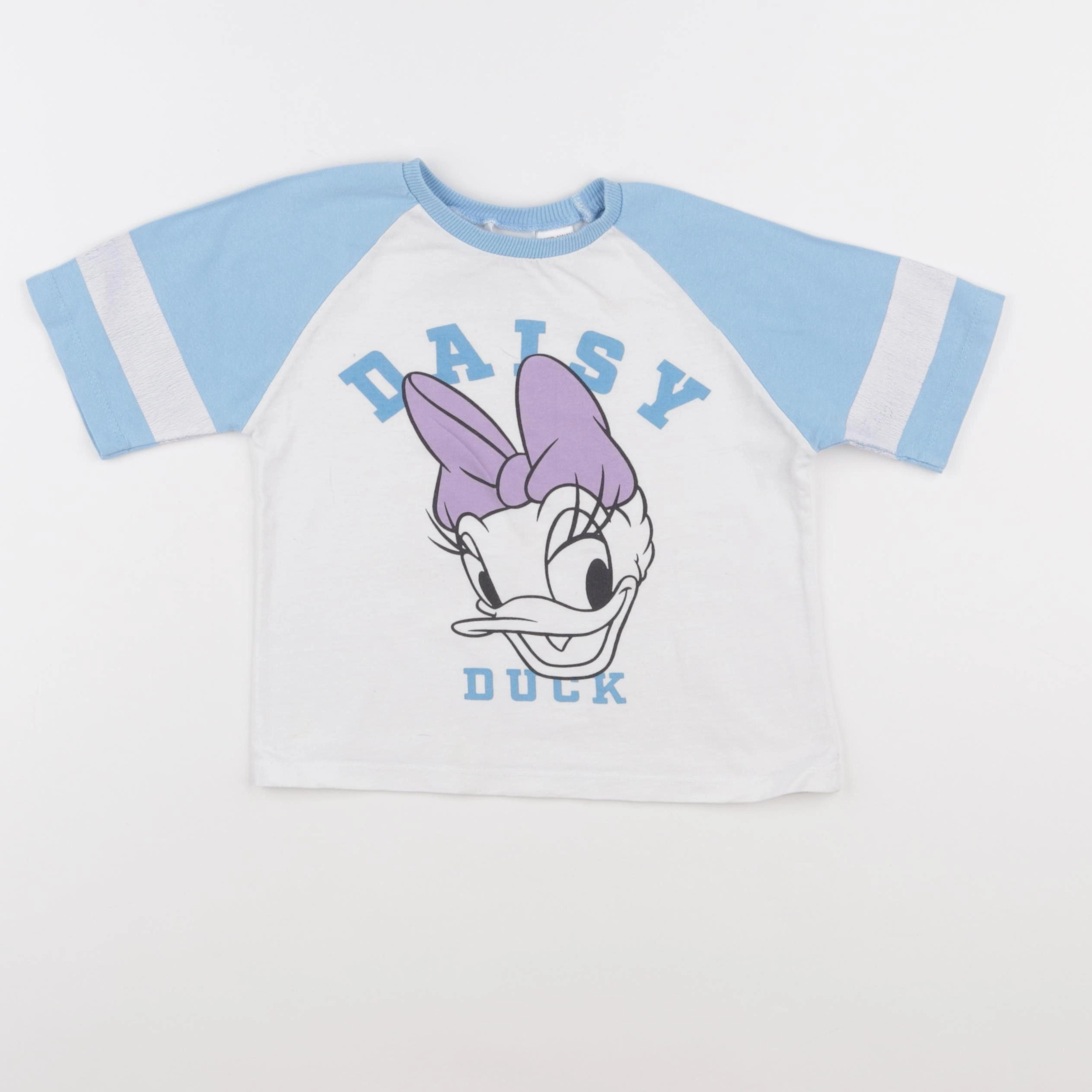 Zara - tee-shirt blanc, bleu - 2/3 ans