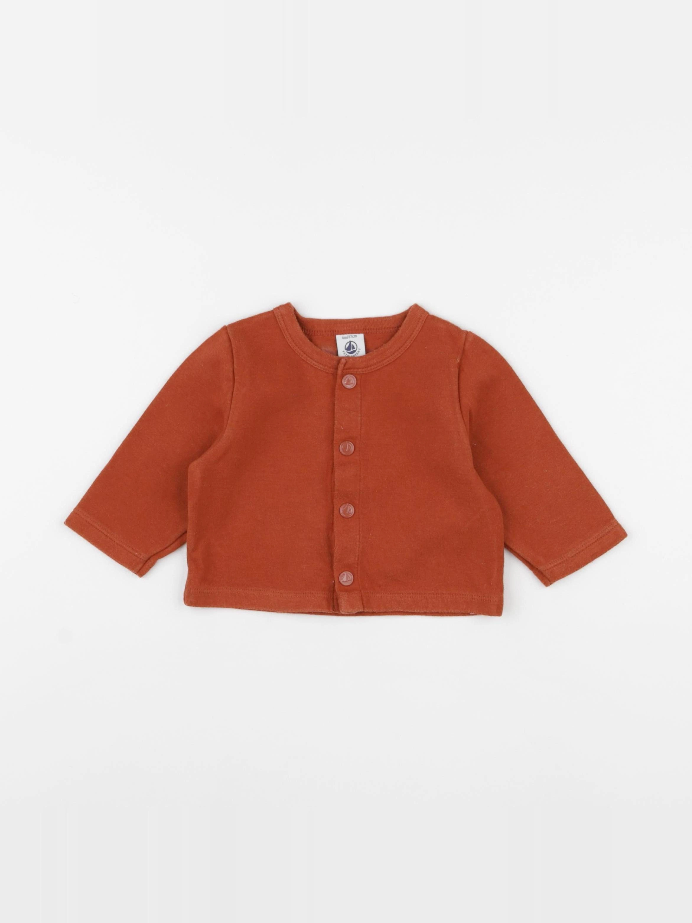Petit Bateau - sweat rouge - 6 mois