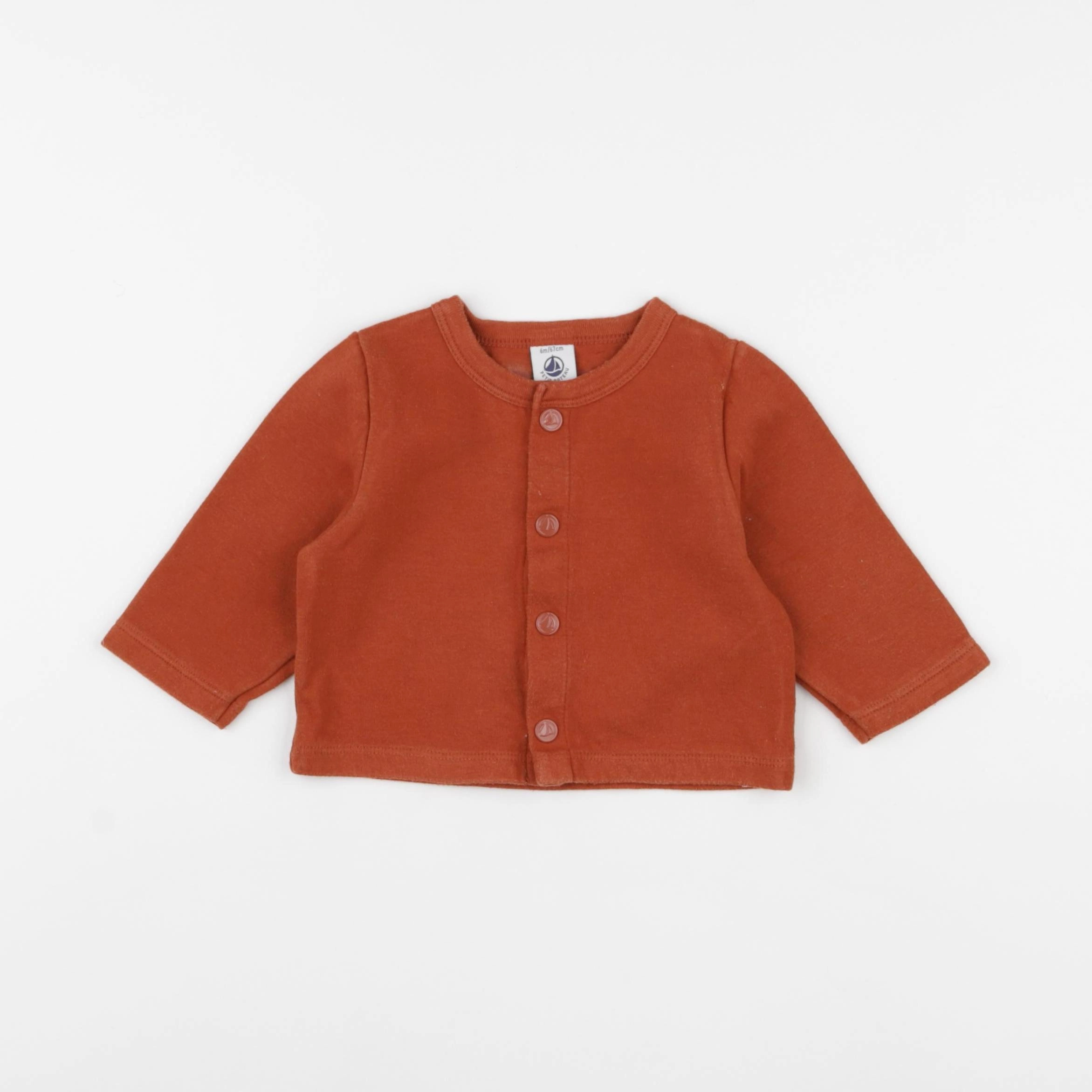 Petit Bateau - sweat rouge - 6 mois