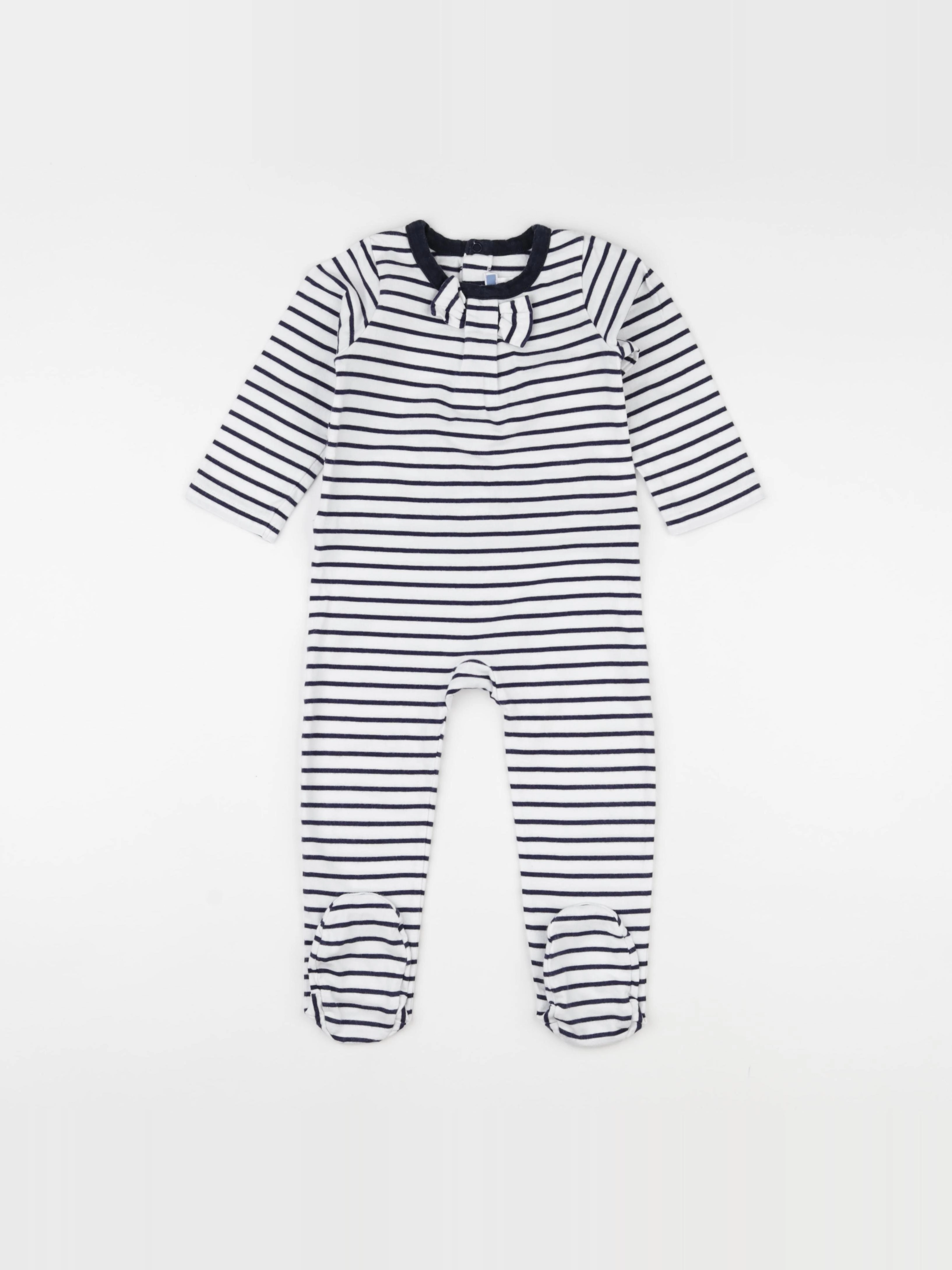 Jacadi - pyjama coton blanc, bleu - 24 mois