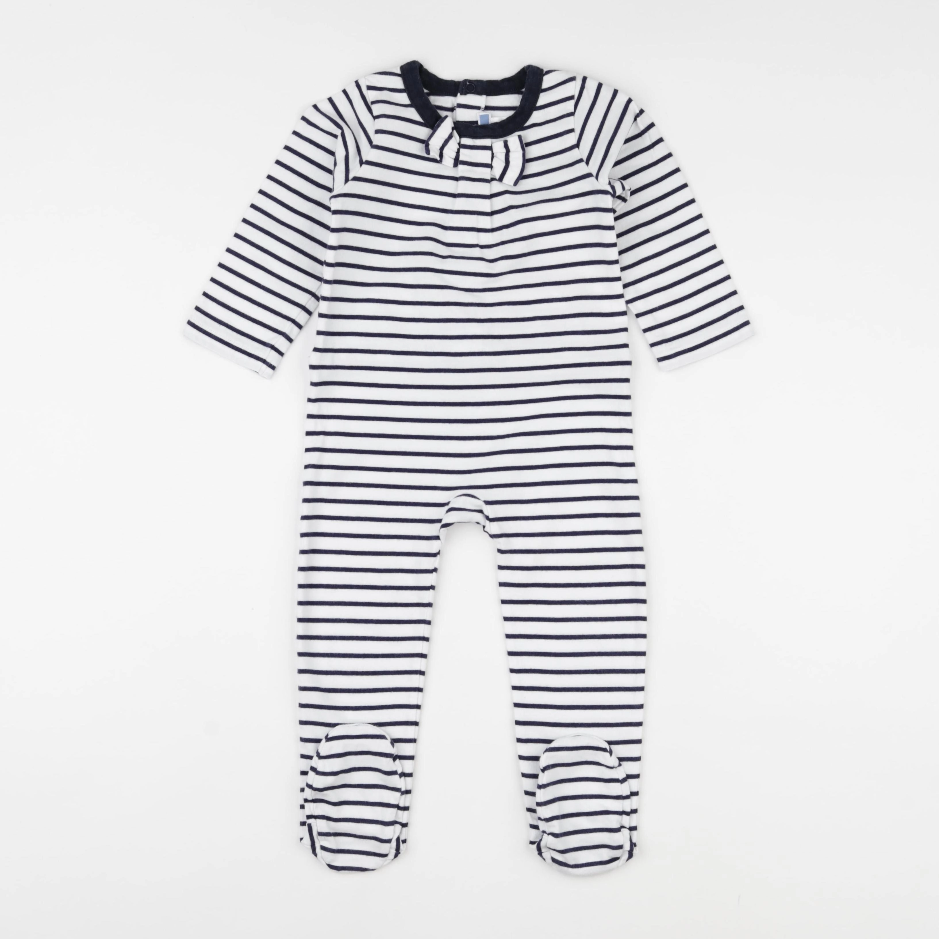 Jacadi - pyjama coton blanc, bleu - 24 mois