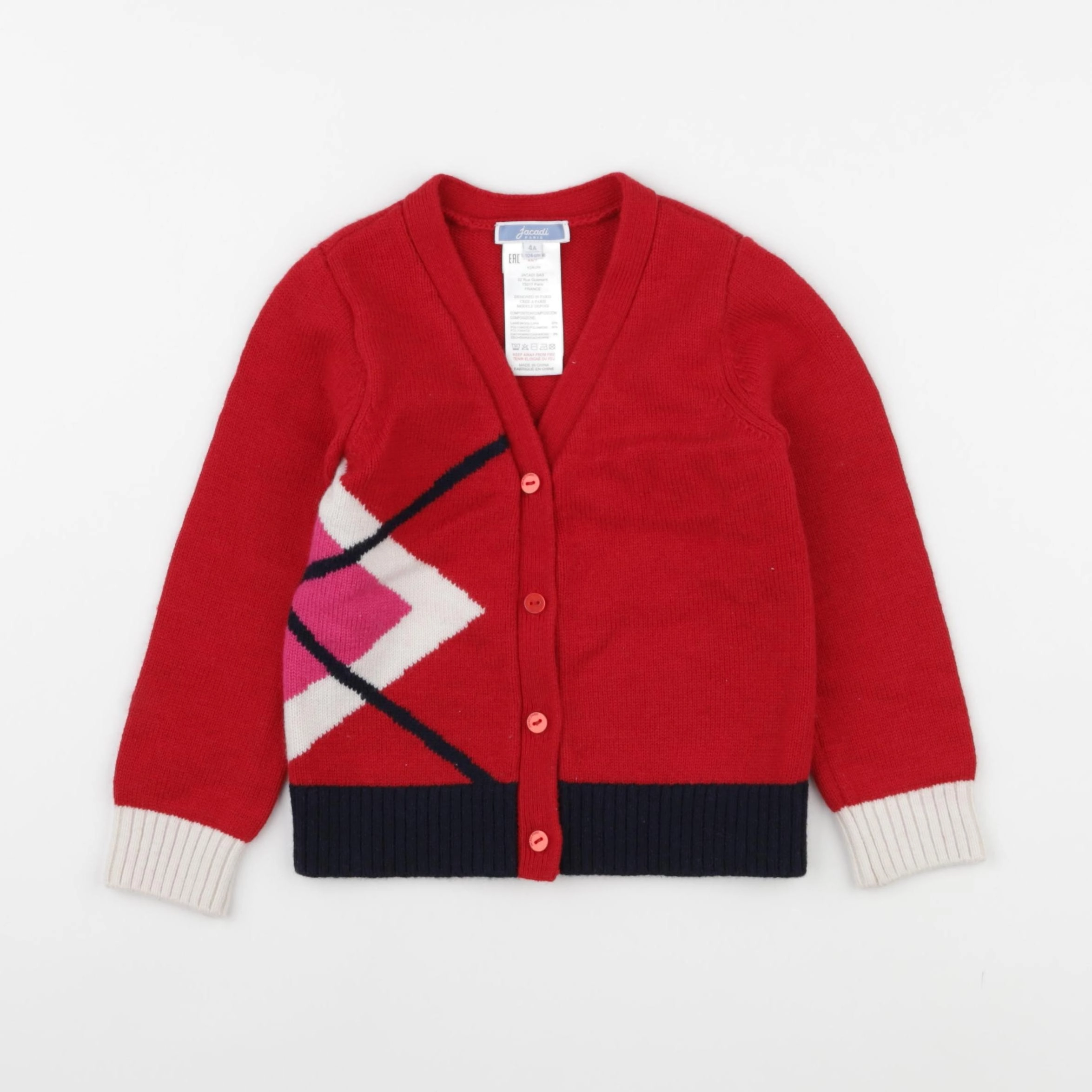 Jacadi - gilet rouge - 4 ans