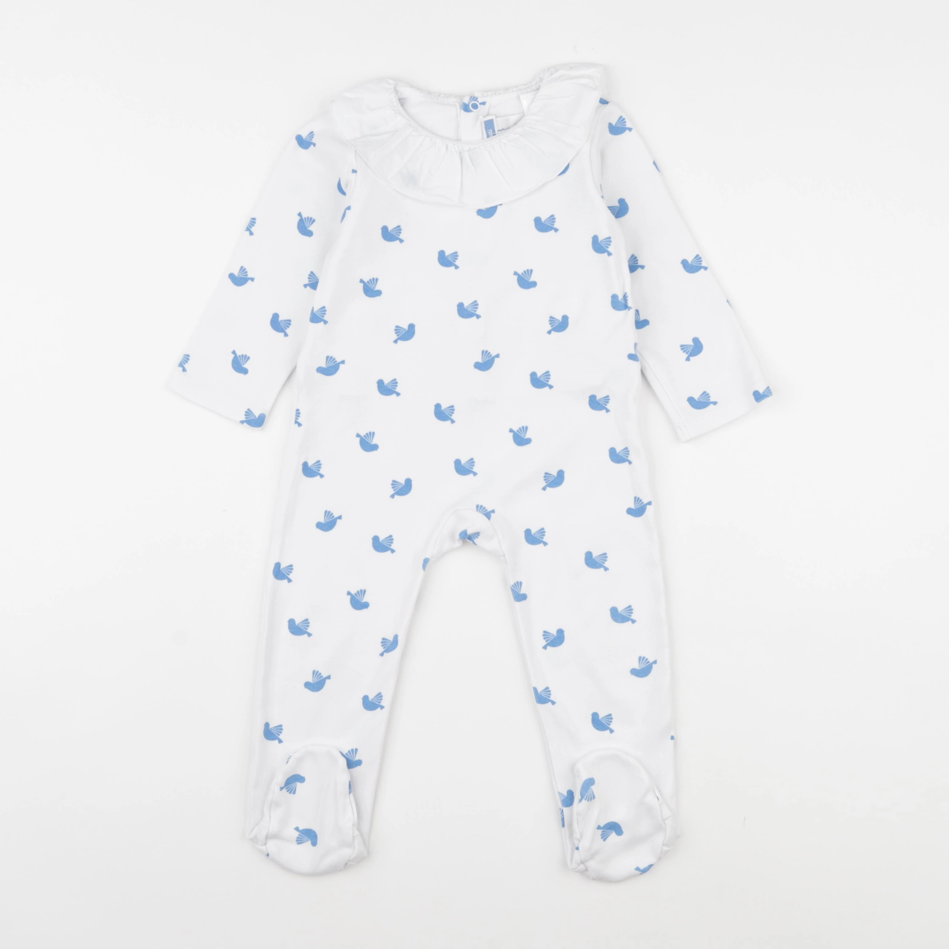 Jacadi - pyjama coton blanc, bleu - 24 mois