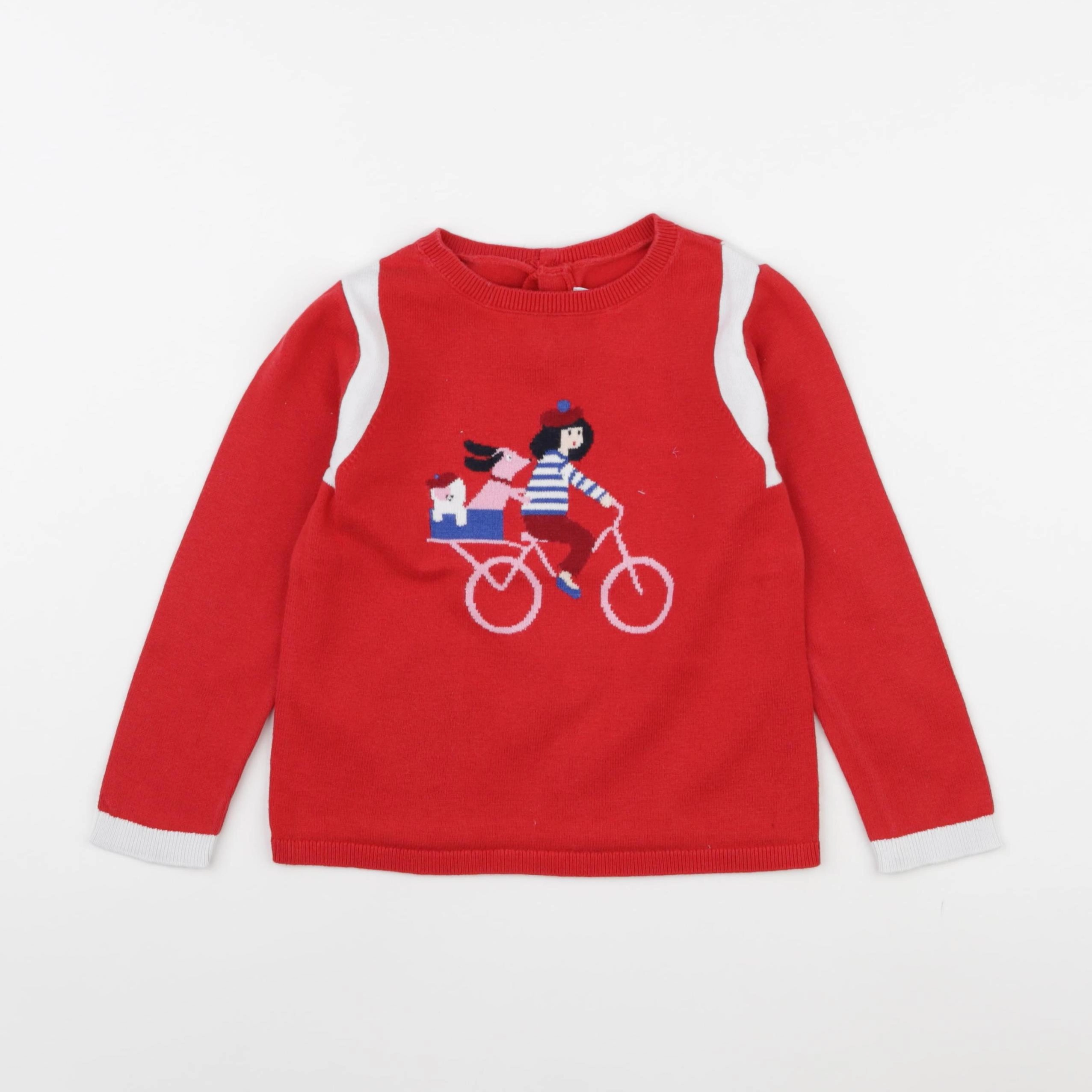 Jacadi - pull rouge - 4 ans