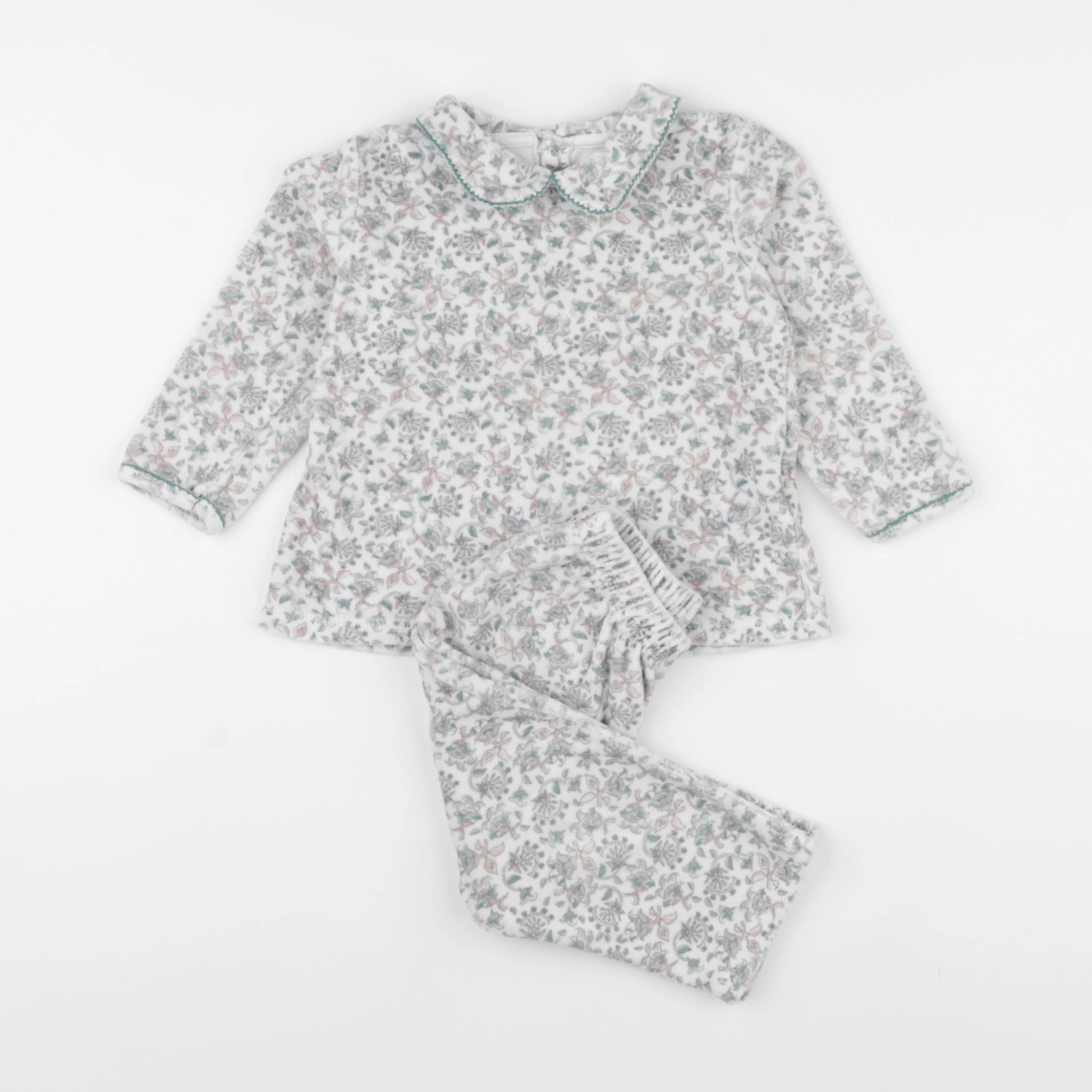 Vertbaudet - pyjama velours blanc - 3 ans