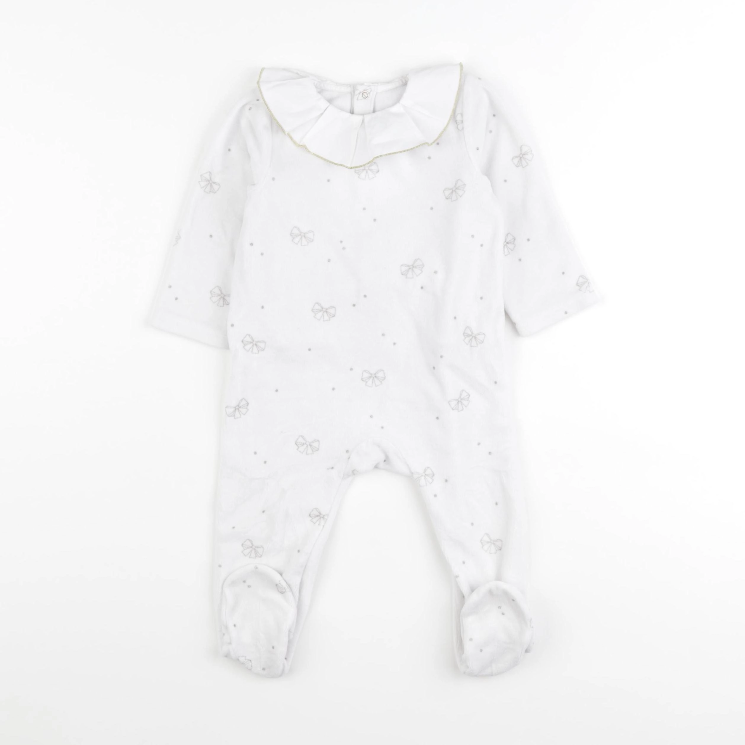 Jacadi - pyjama velours blanc - 12 mois