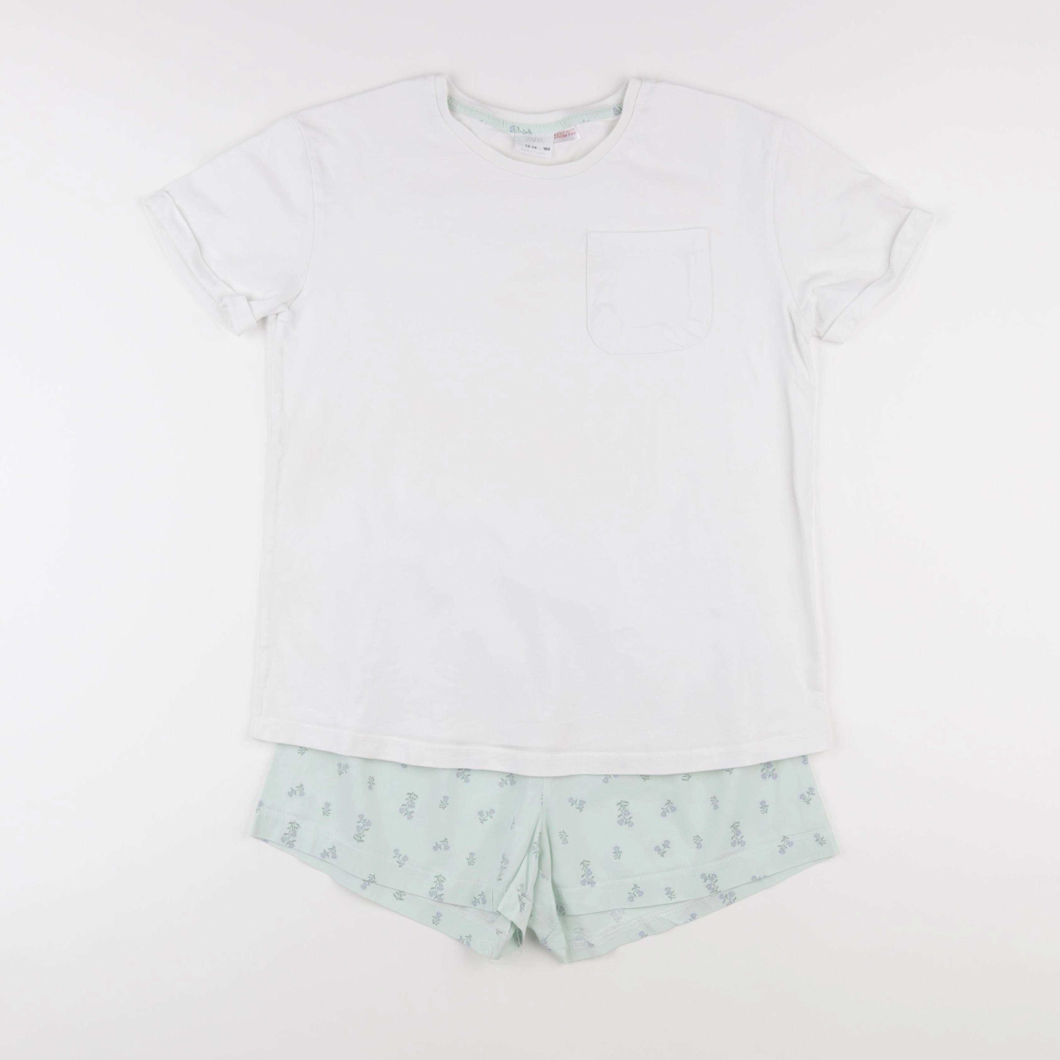 Zara - pyjama coton vert - 13/14 ans