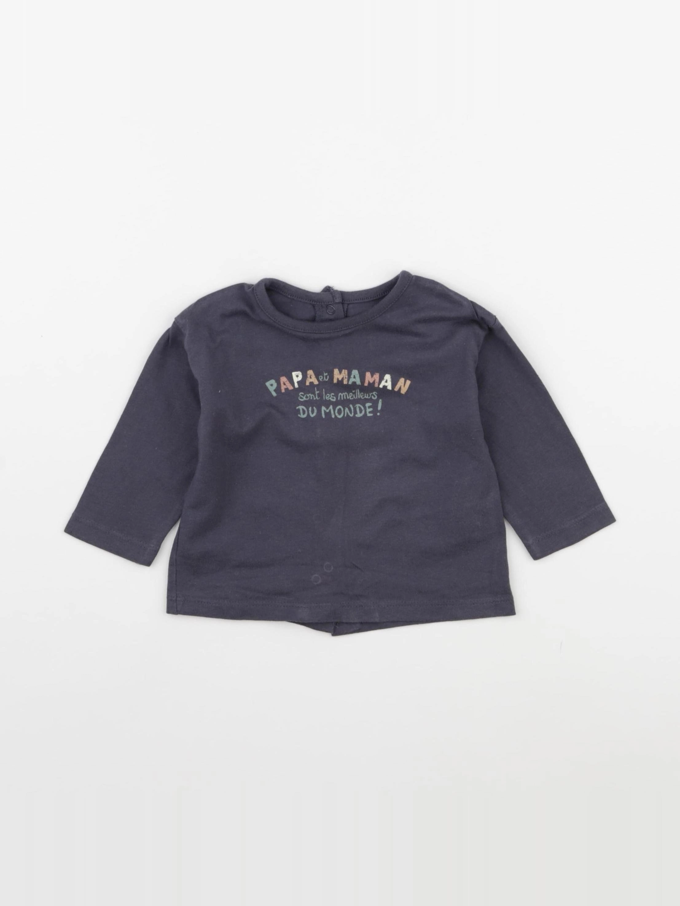 Vertbaudet - tee-shirt bleu - 6 mois