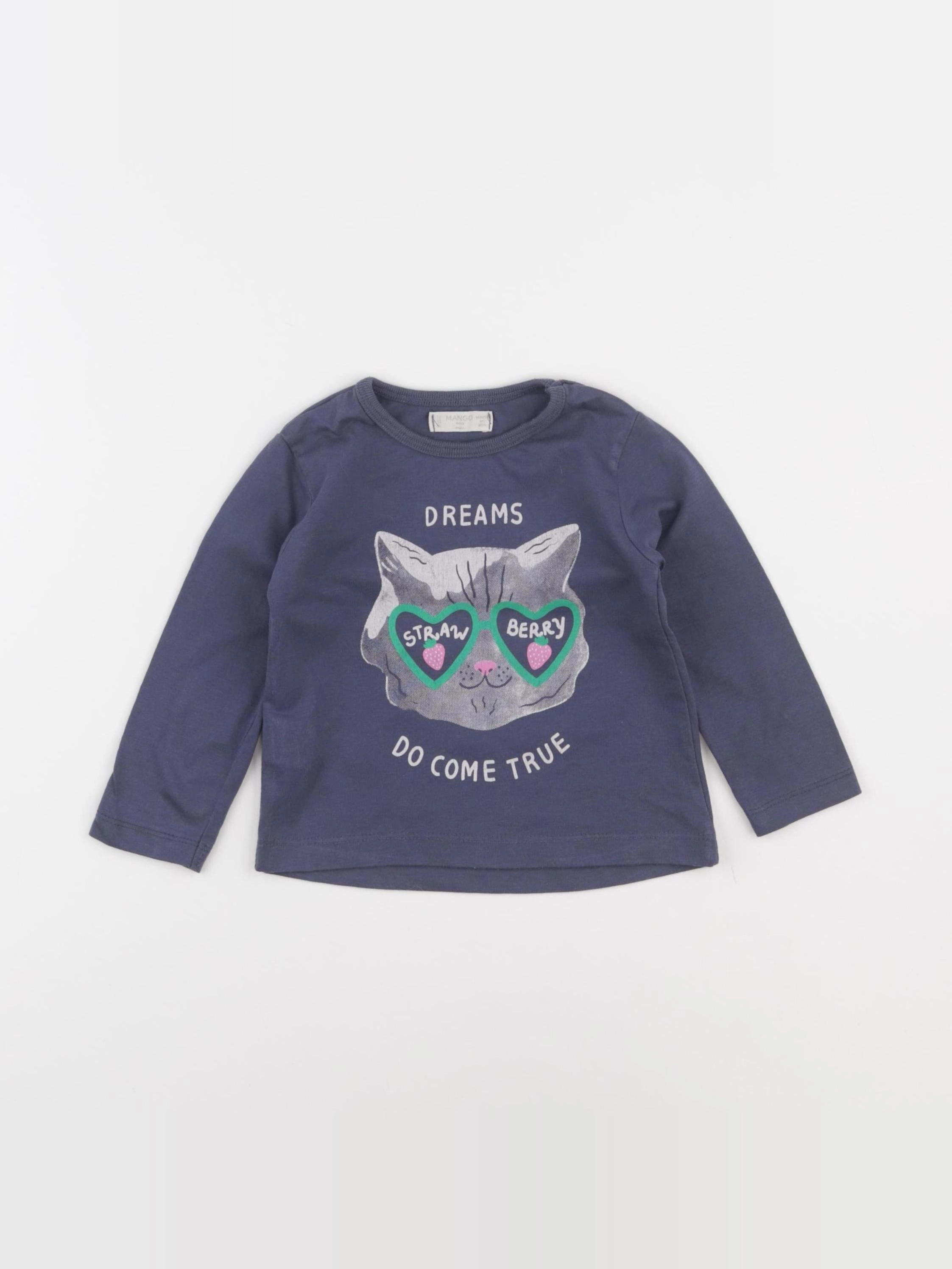 Mango - tee-shirt bleu - 6/12 mois