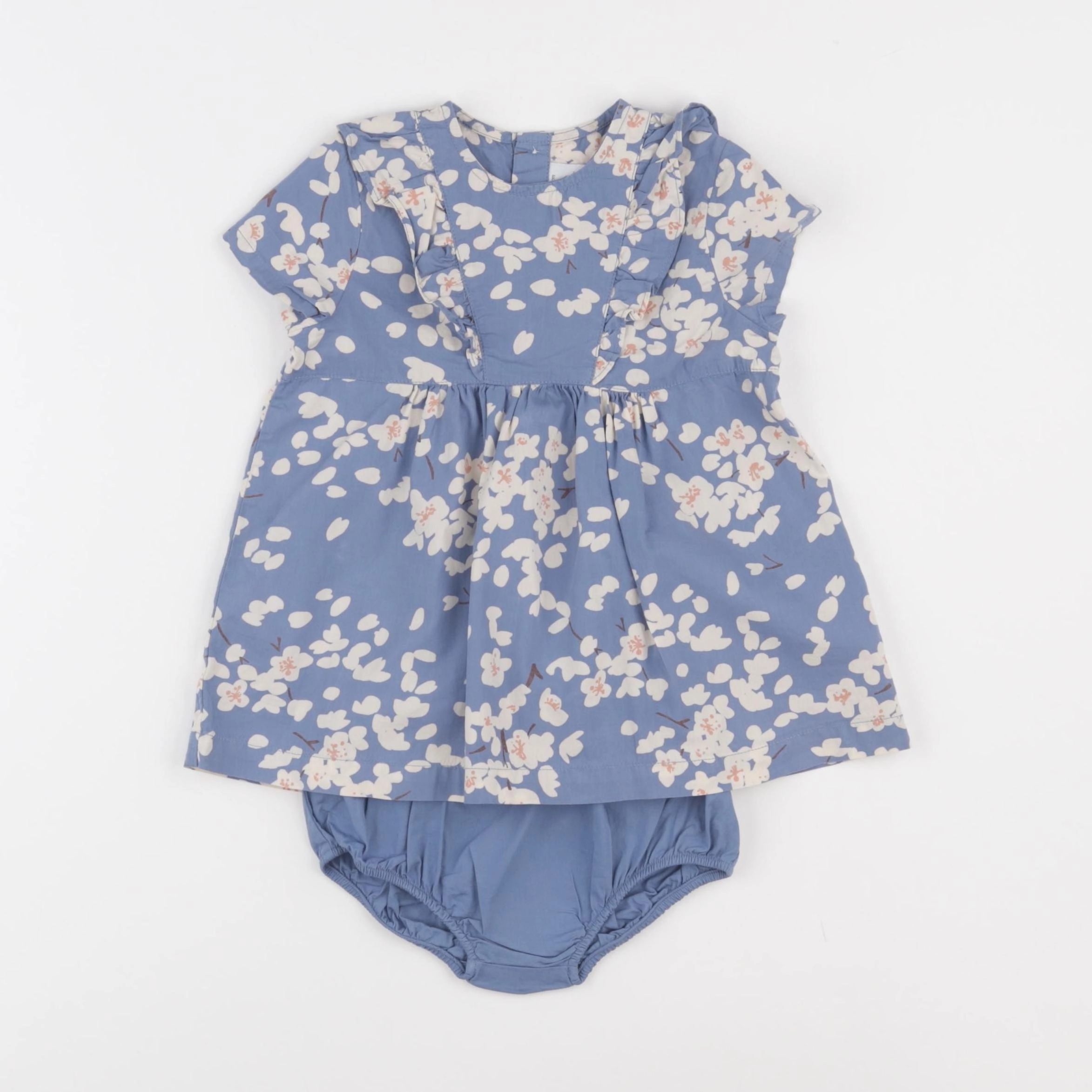 Petit Bateau - robe bleu - 6 mois