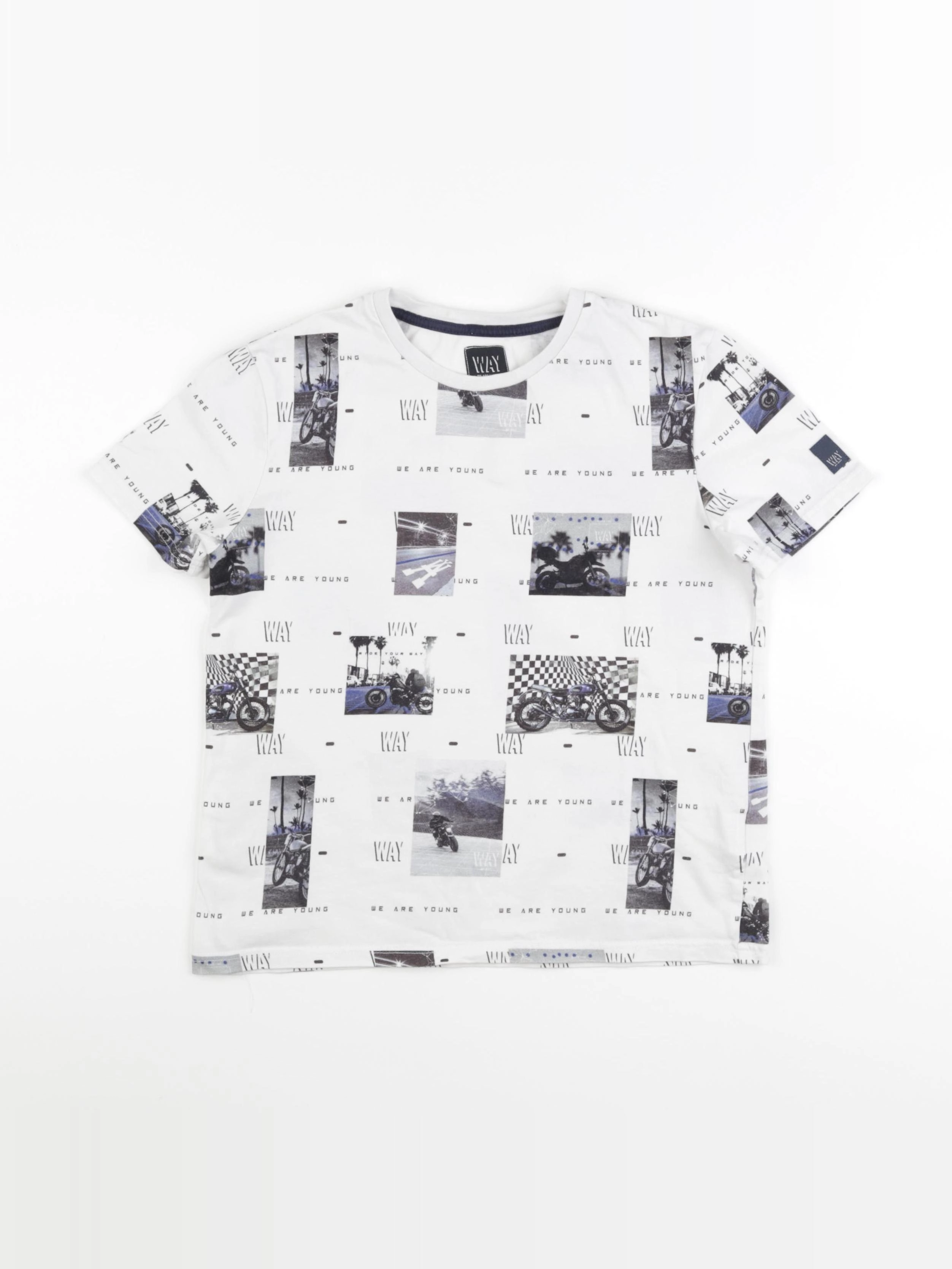 IKKS - tee-shirt blanc, gris - 12 ans