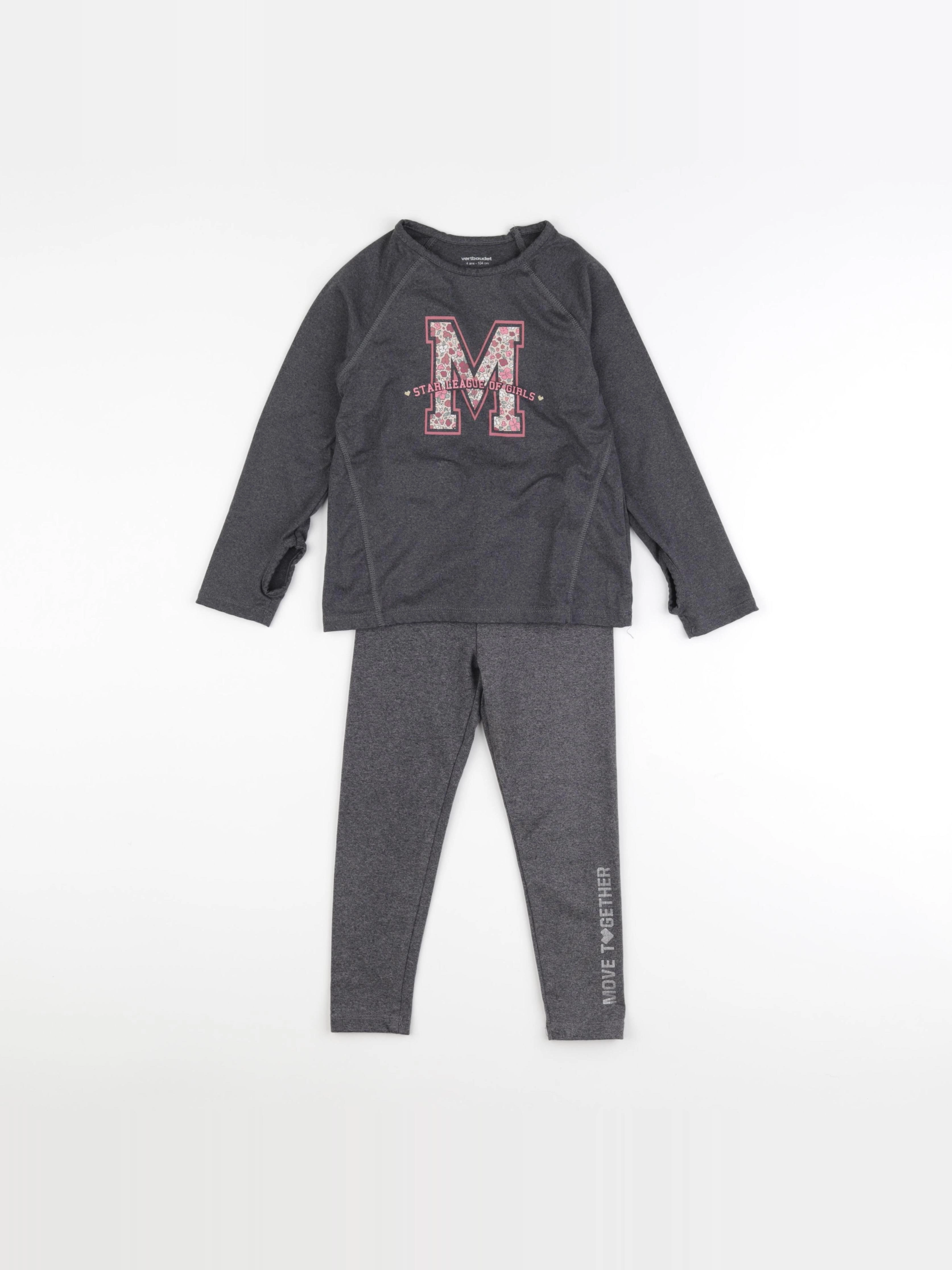 Vertbaudet - ensemble gris - 4 ans
