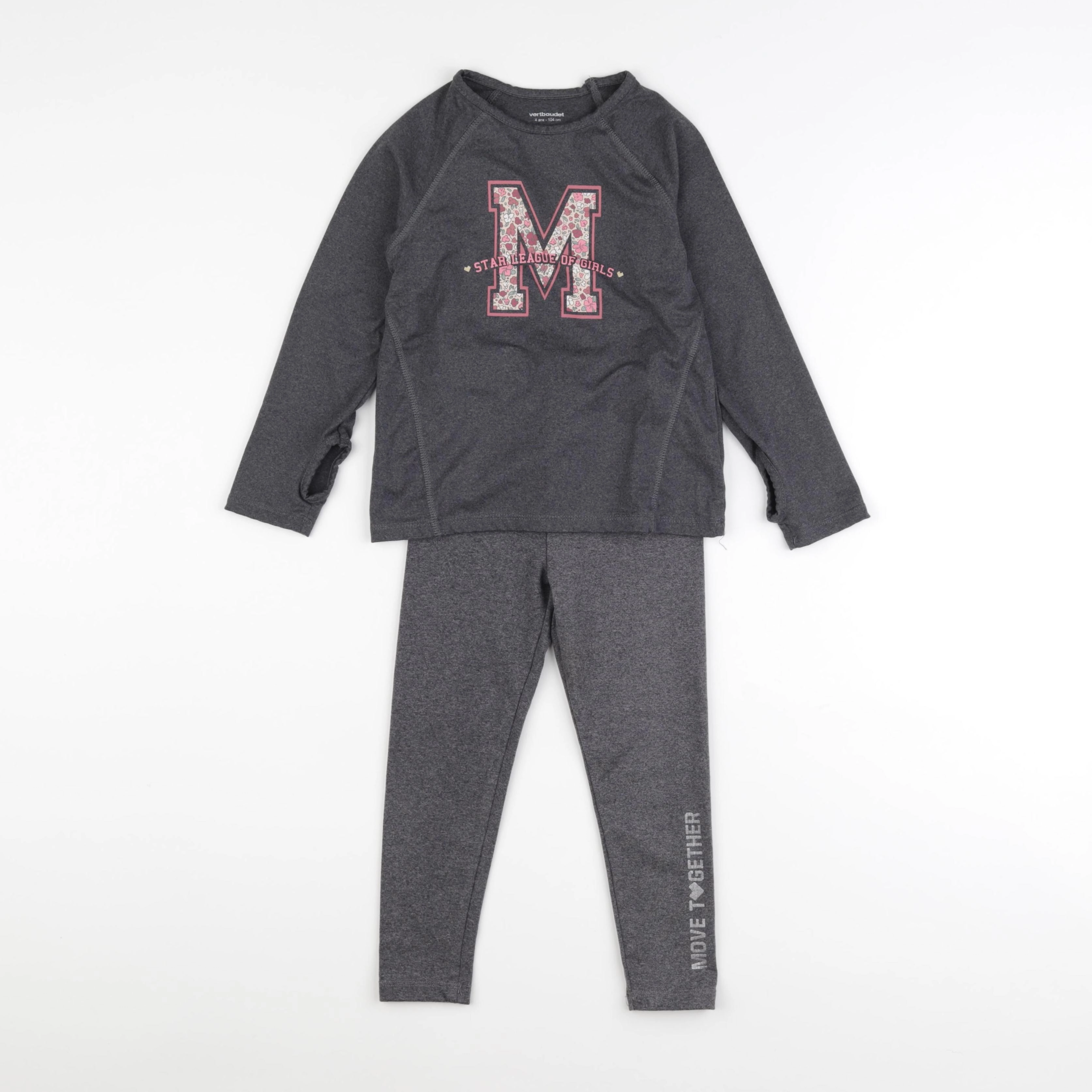 Vertbaudet - ensemble gris - 4 ans