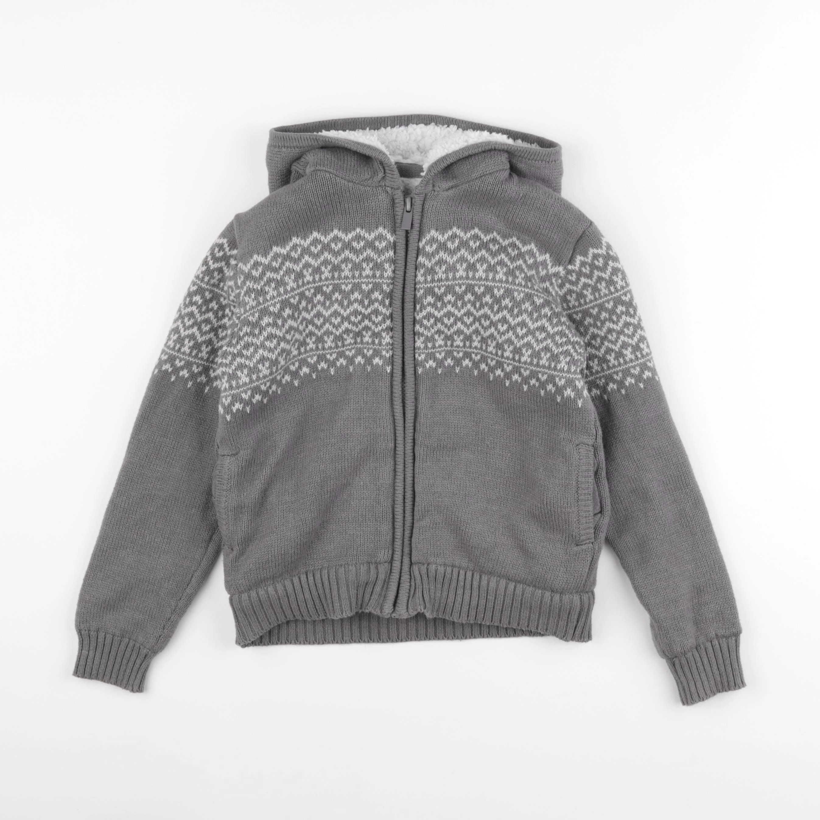 Vertbaudet - sweat gris - 8 ans