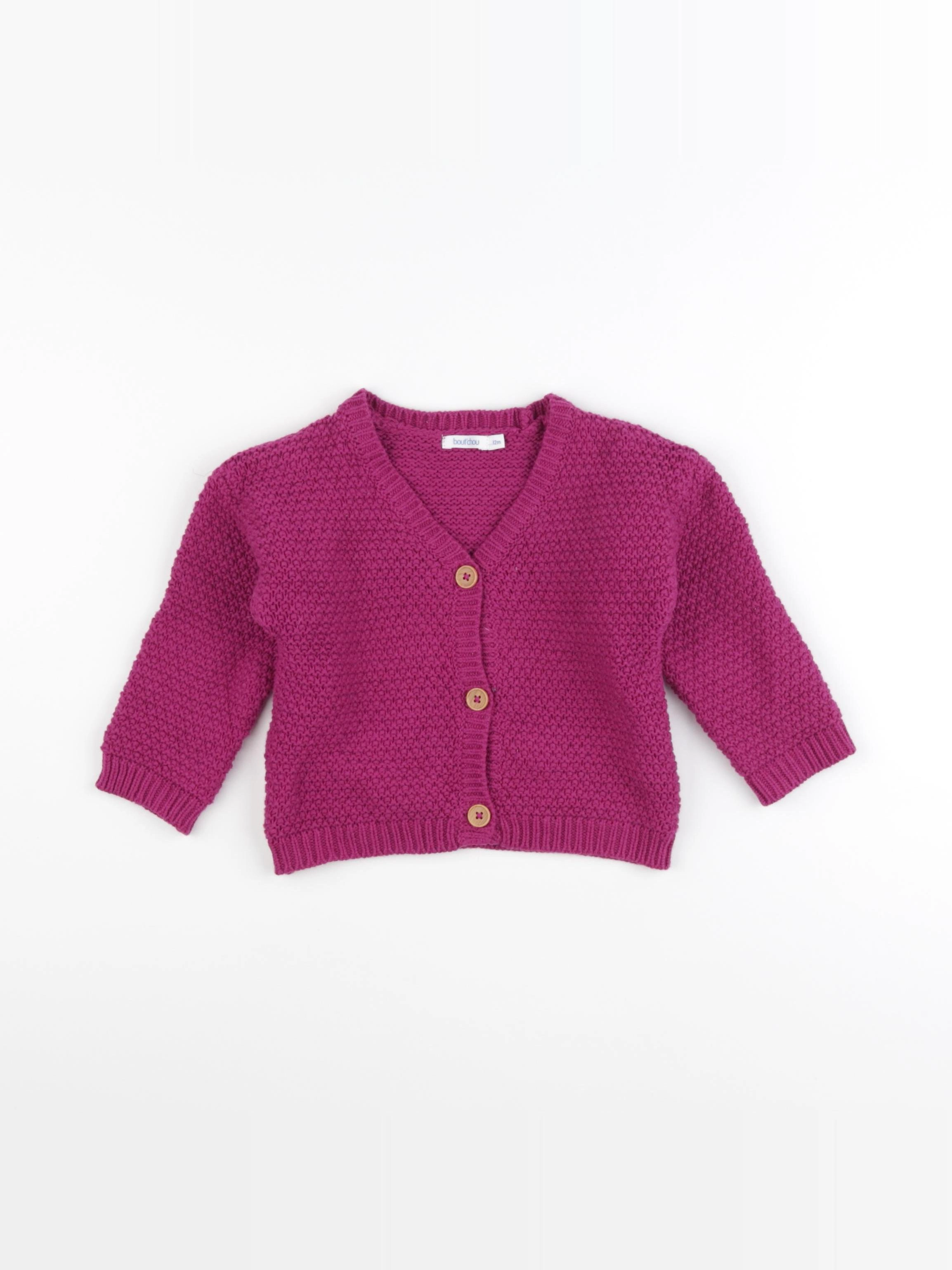 Boutchou - gilet rose - 12 mois