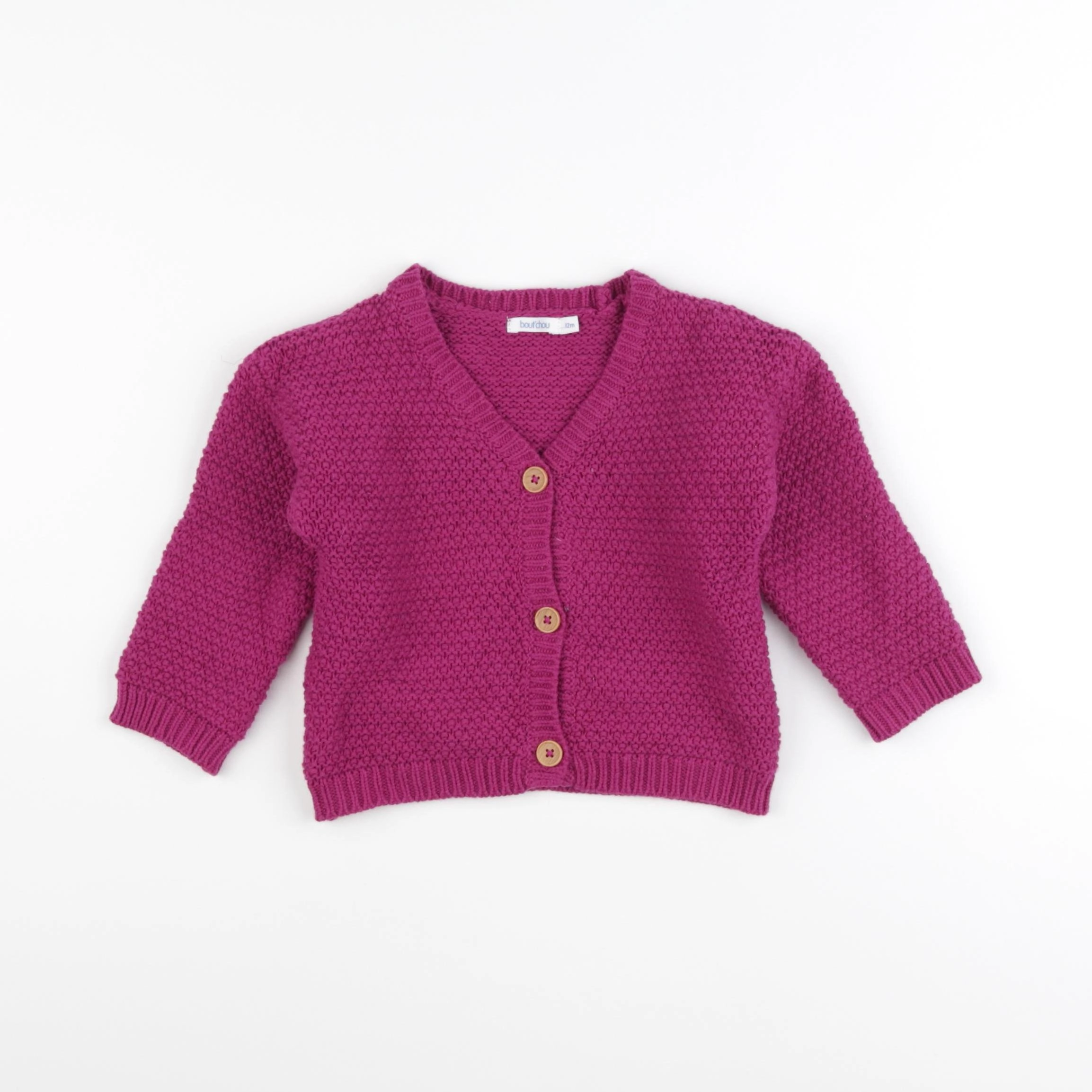 Boutchou - gilet rose - 12 mois