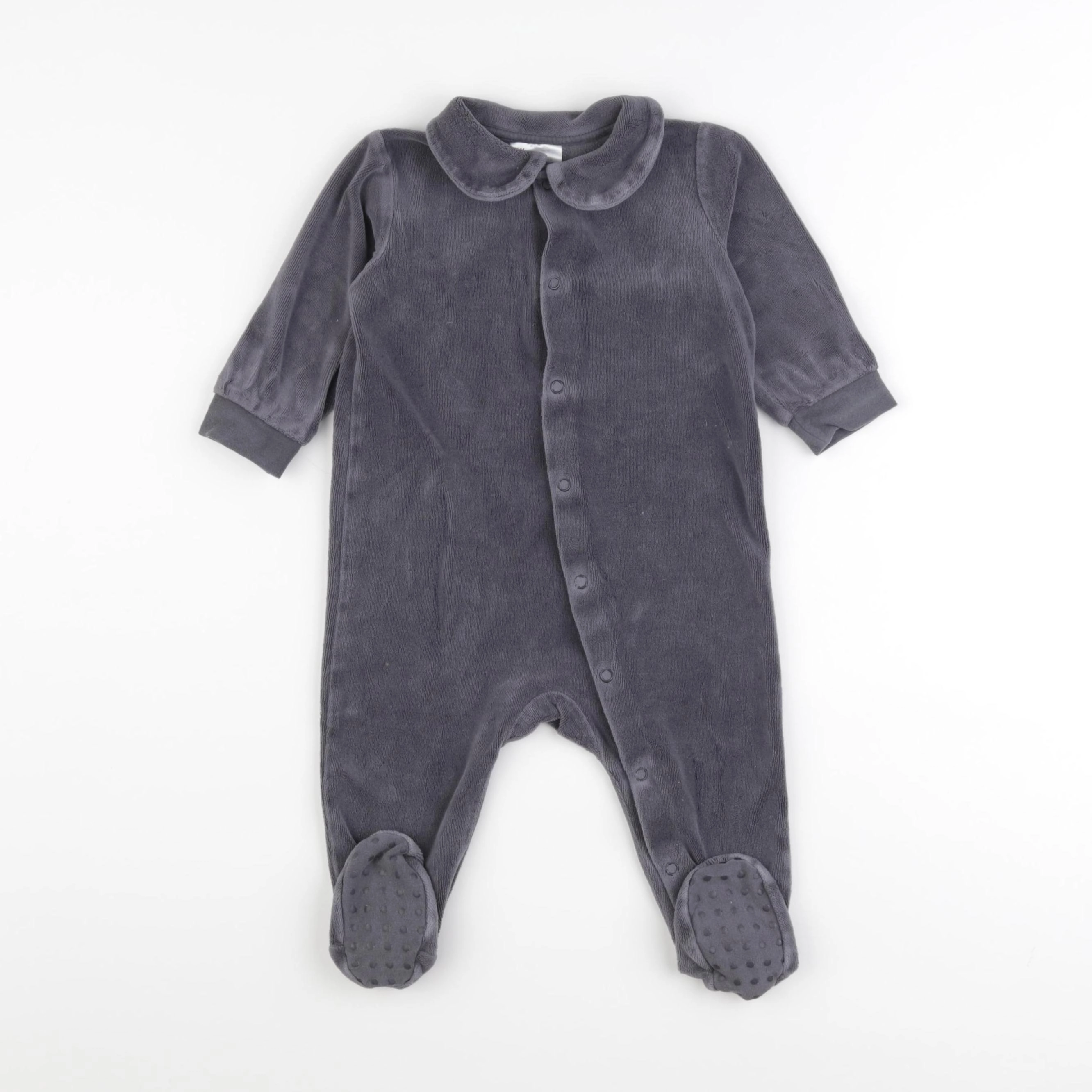 H&M - pyjama velours gris - 9 mois