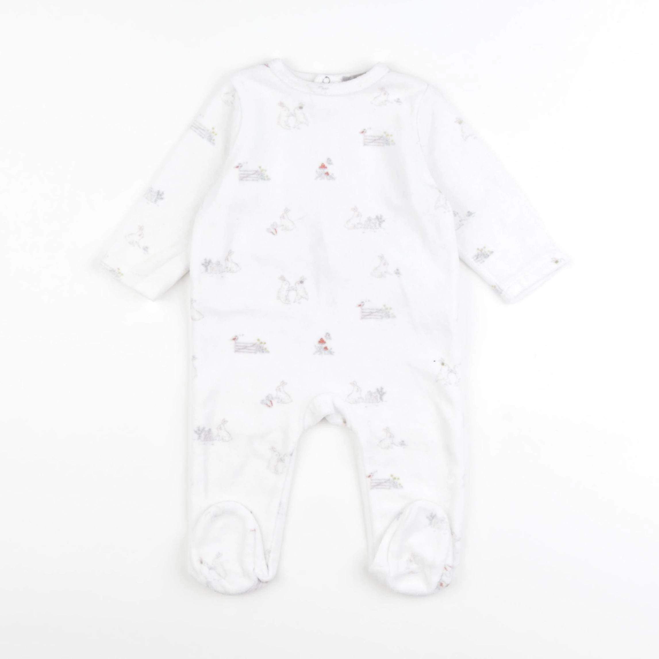 Boutchou - pyjama velours blanc - 6 mois