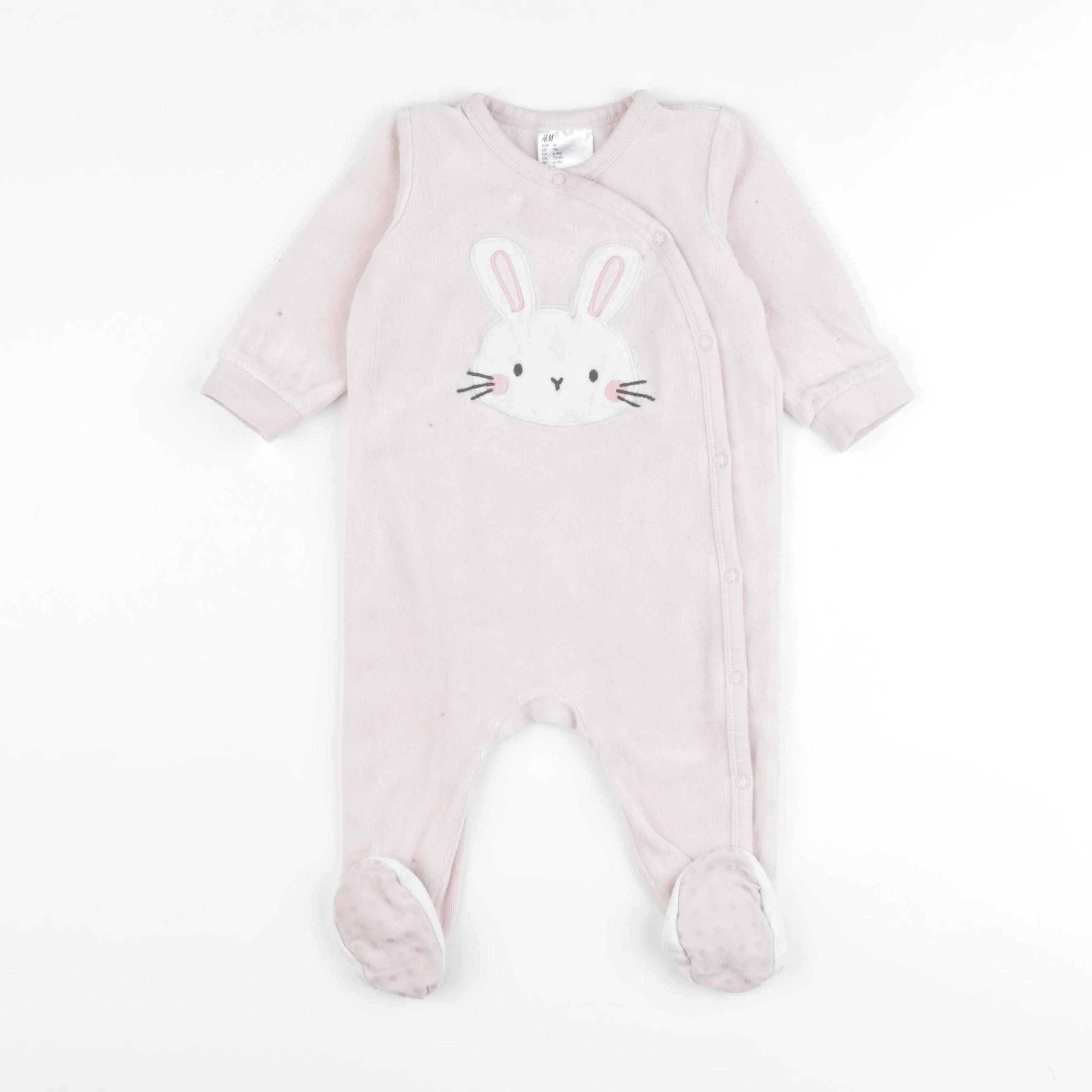 H&M - pyjama velours rose - 9 mois